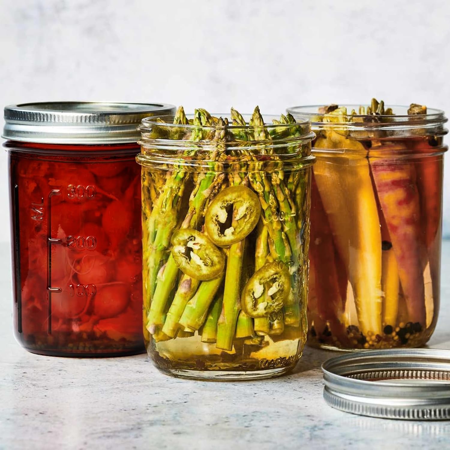 Korangi Amber Glass Mason Jars Multi-Purpose Storage Cooking