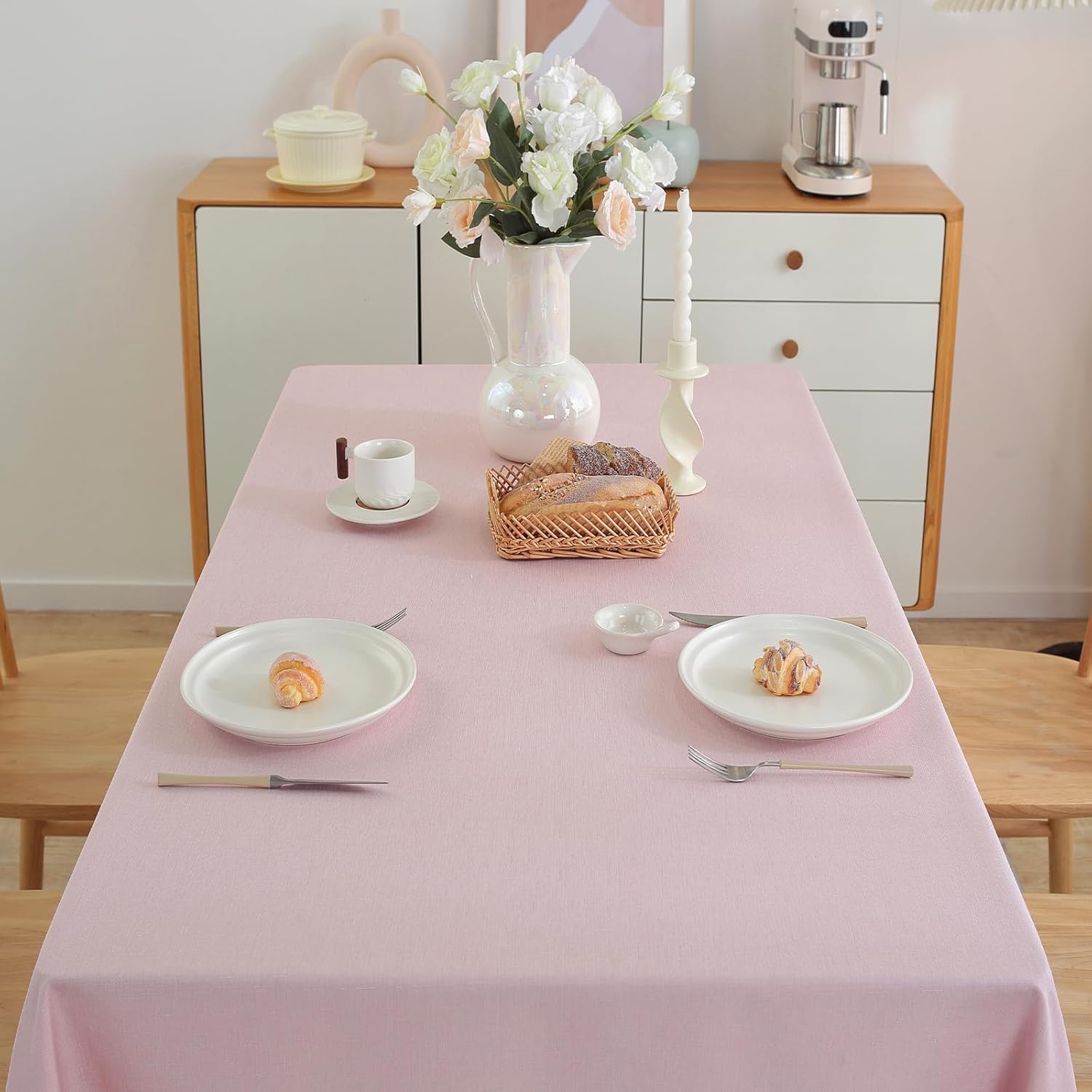 Alsoo Textured Tablecloth for 60x90 Inch Dining Tables