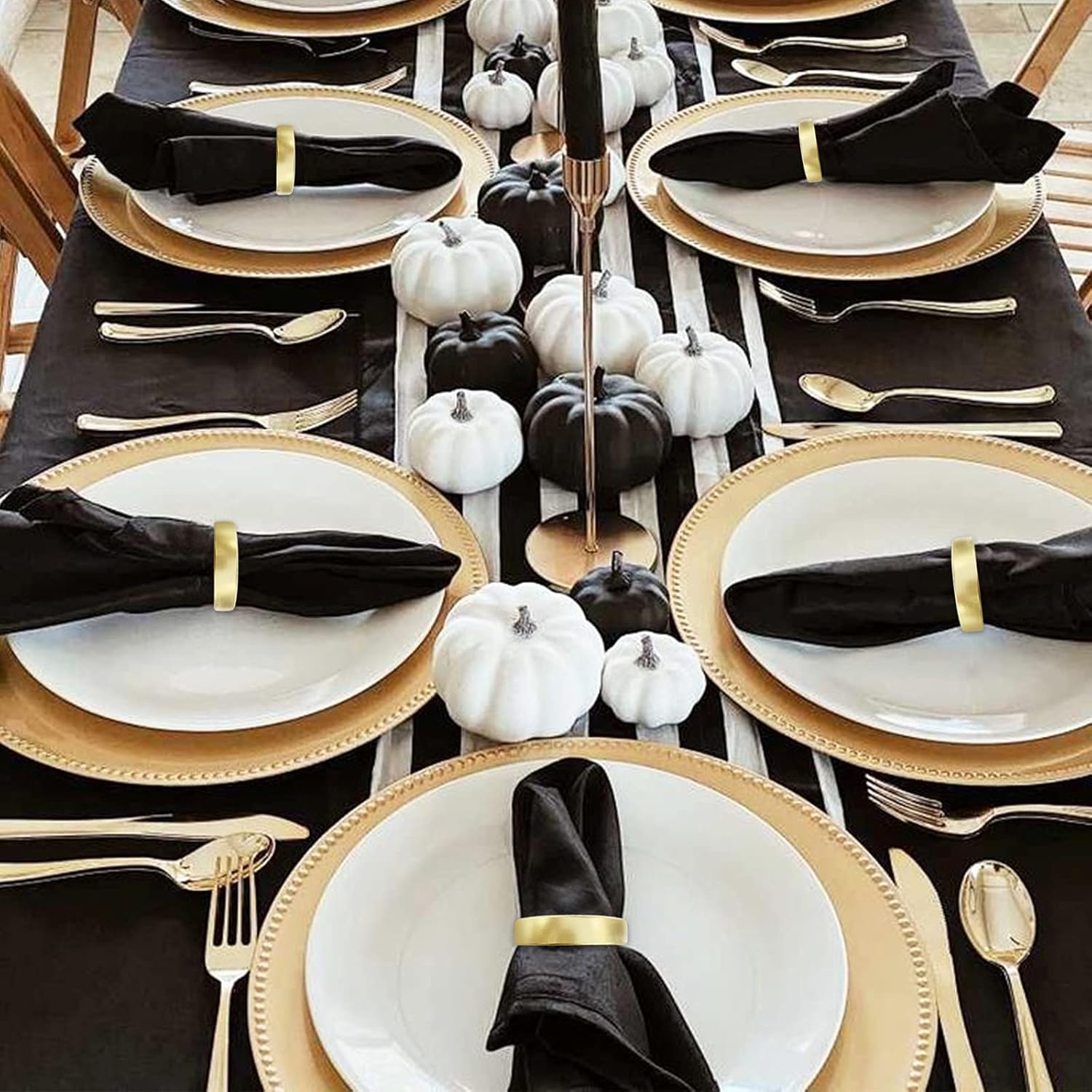 Set of 4 Gold Napkin Rings for Weddings and Parties