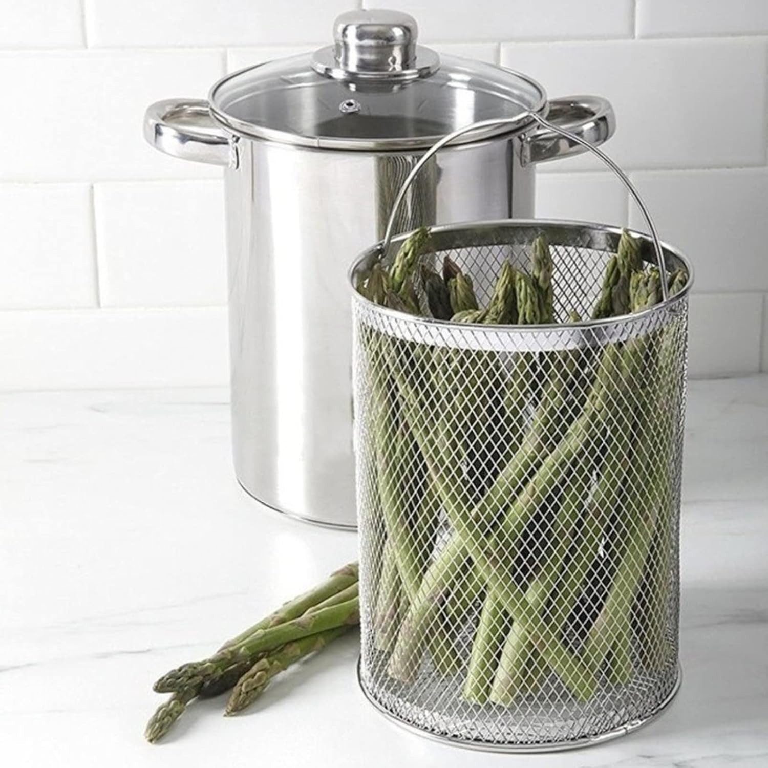 4 Quart Stainless Steel Asparagus Steamer Durable Versatile