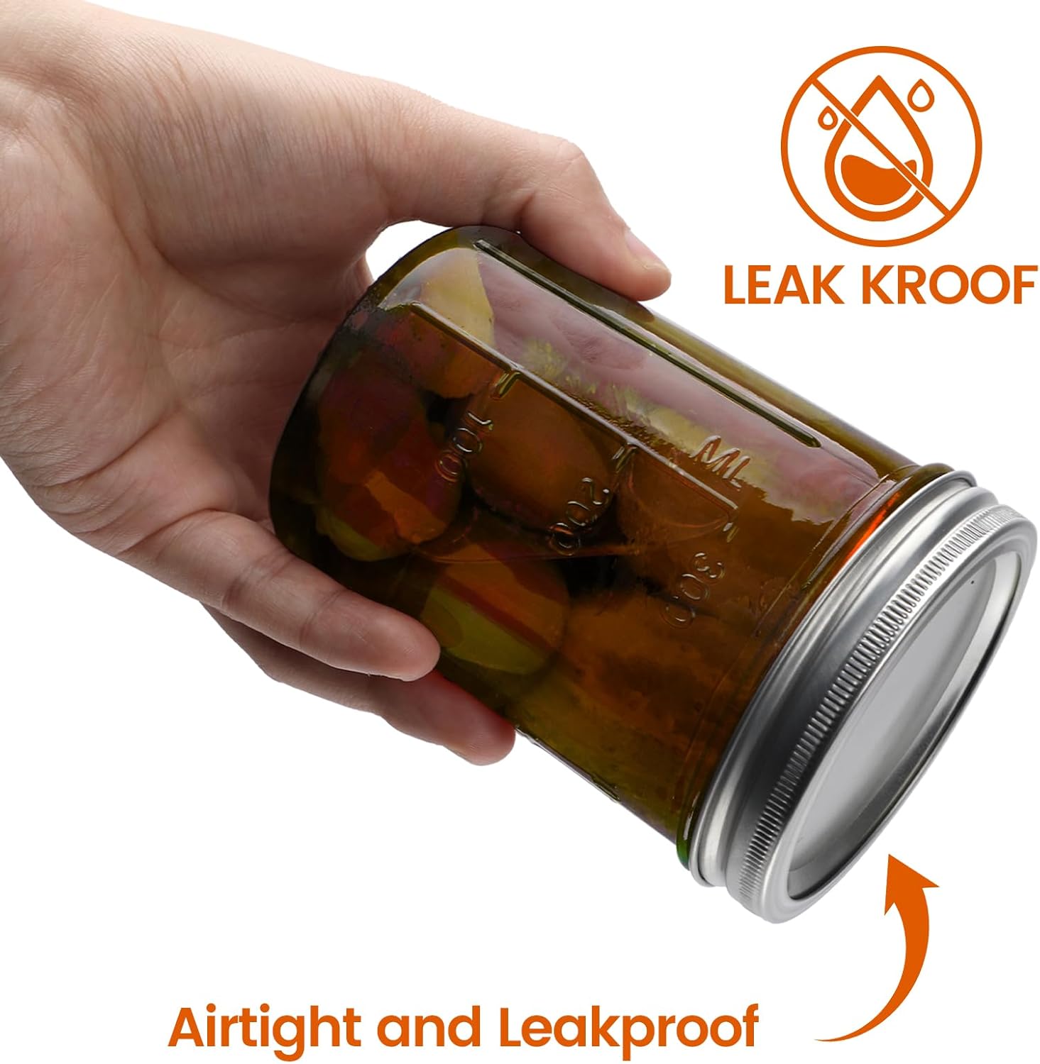Korangi Amber Glass Mason Jars Multi-Purpose Storage Cooking