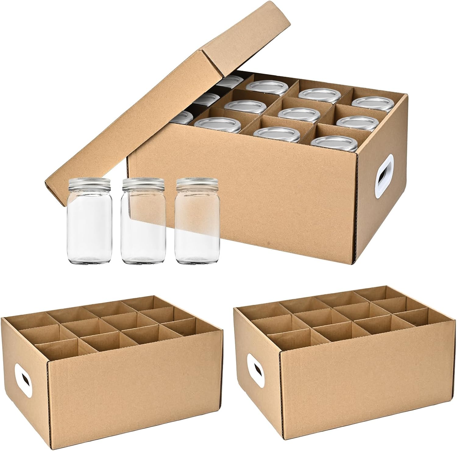 3 Pcs Canning Jar Storage Boxes for 32 Oz Jars