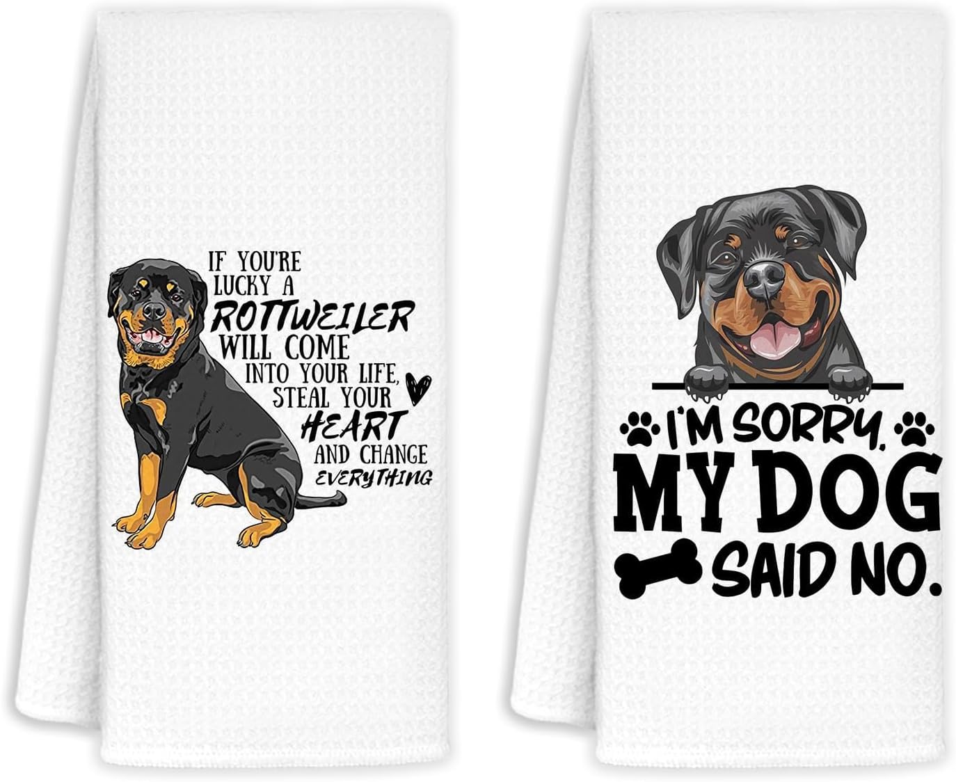 Rottweiler Gifts Eco-Friendly Kitchen Towels 2-Pack Set