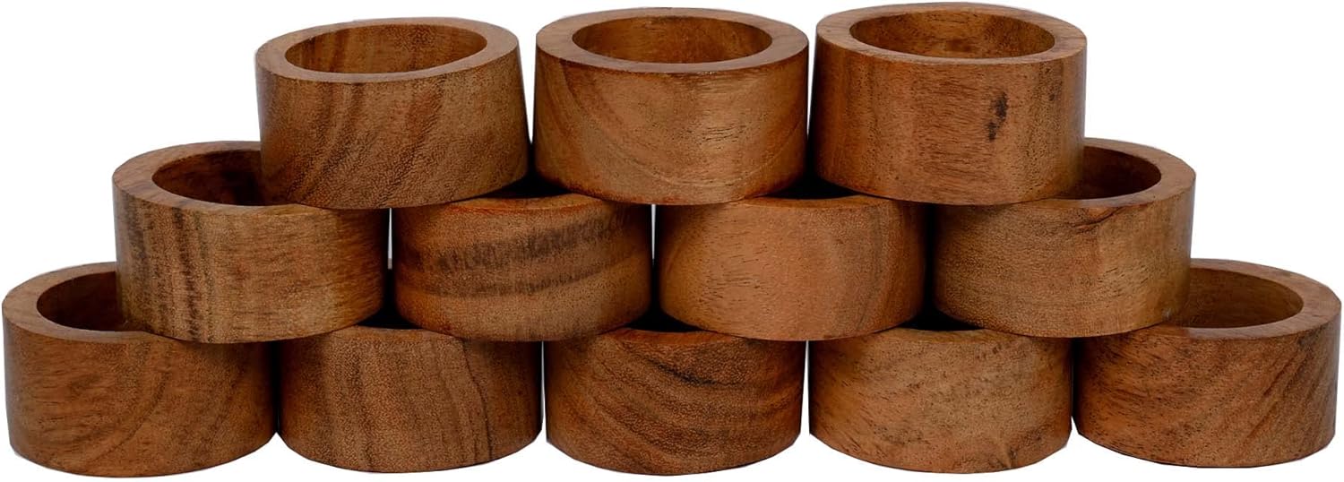 Elegant Acacia Napkin Rings