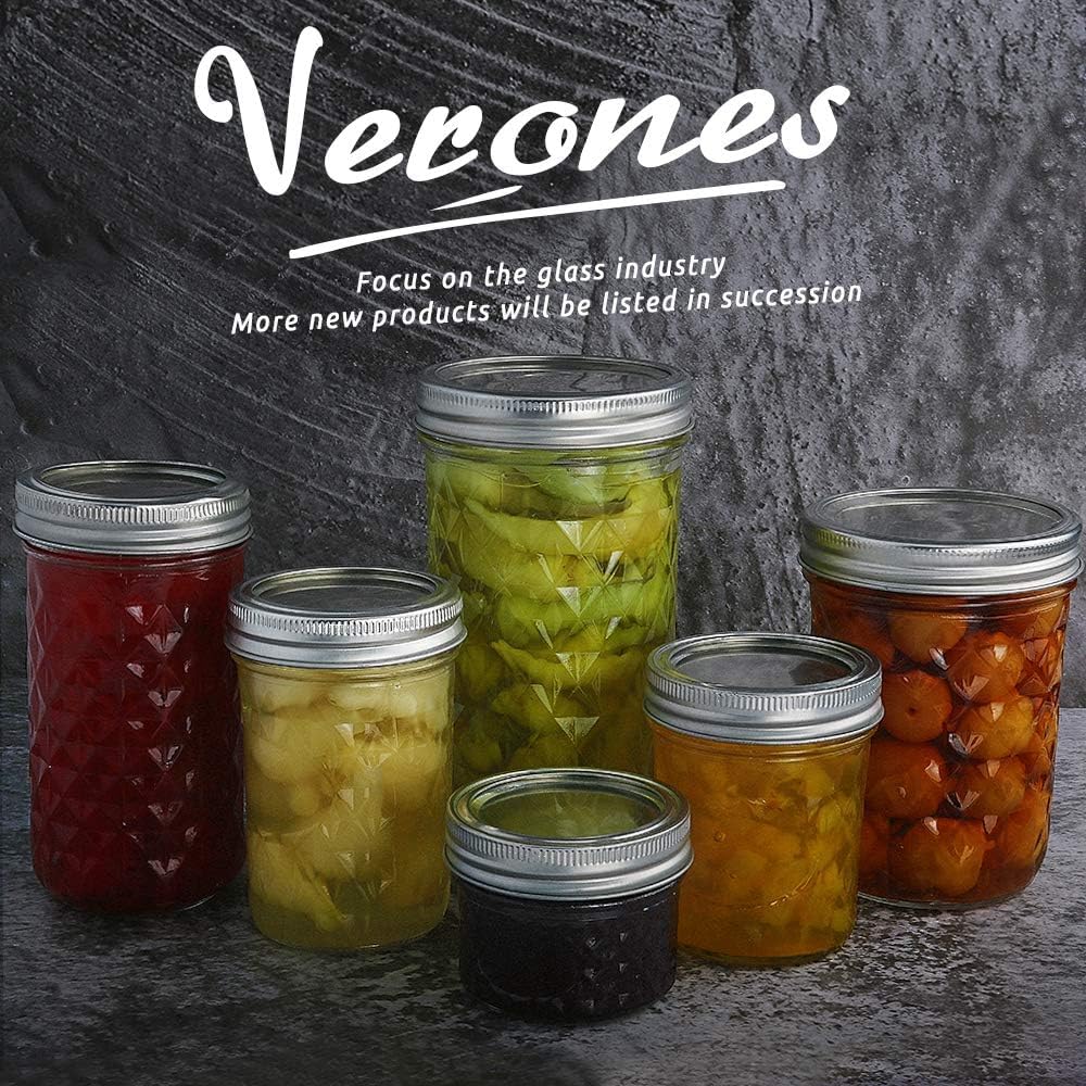 Verones 15-Piece 8oz Mason Jars Set