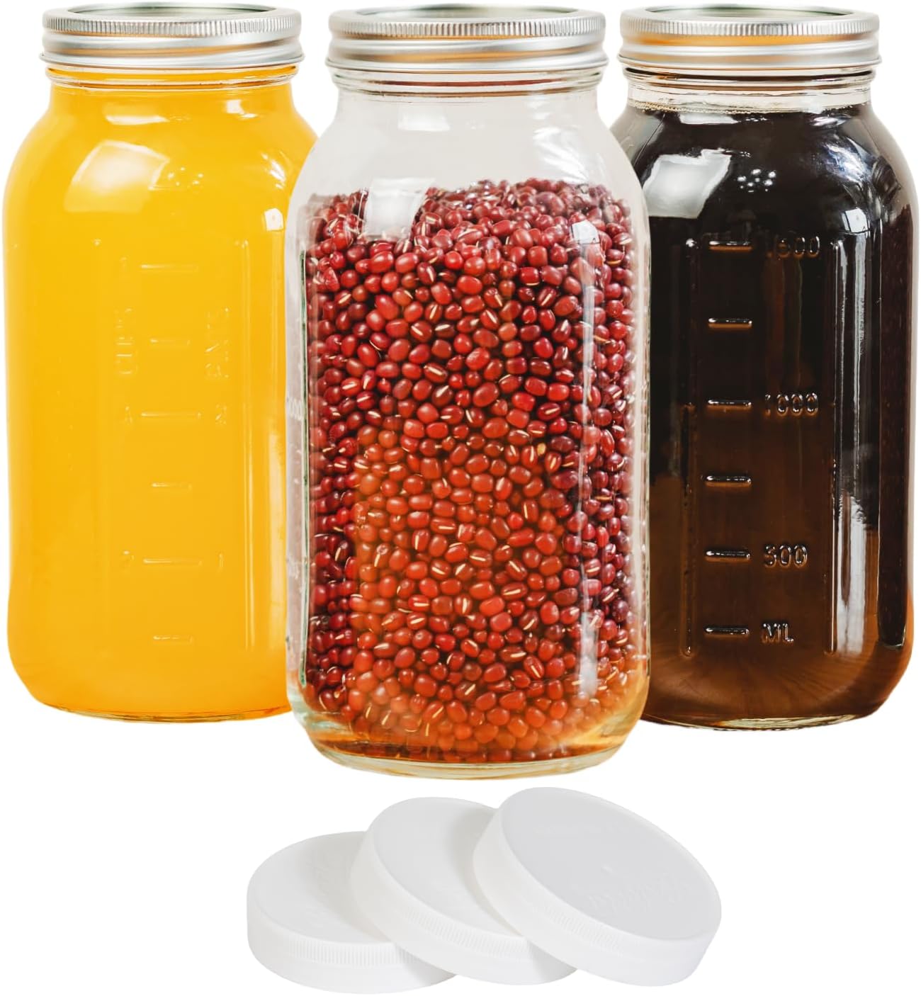 3-Piece Clear Mason Jars for Canning Gifting