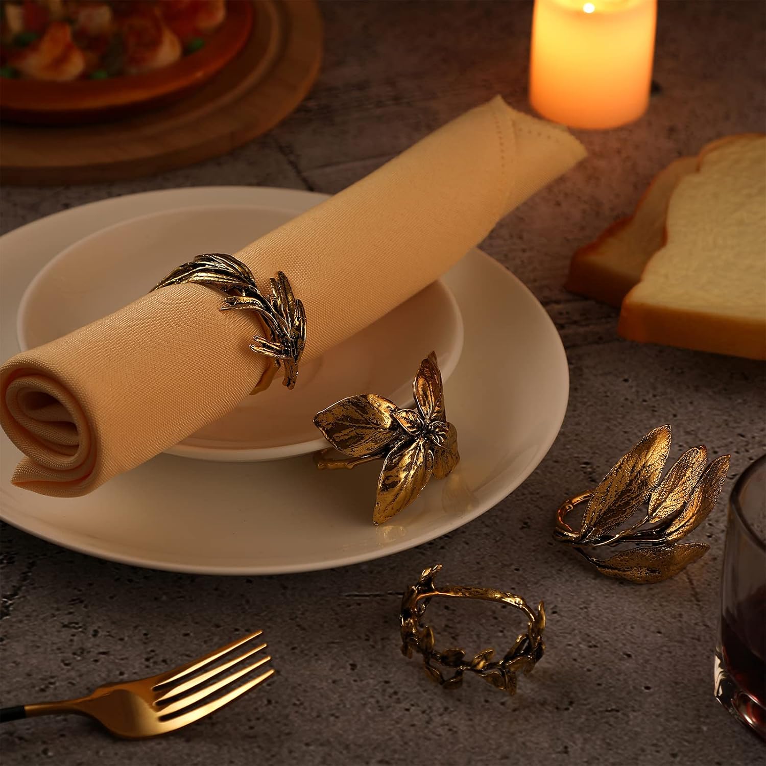 Herb Napkin Rings Set