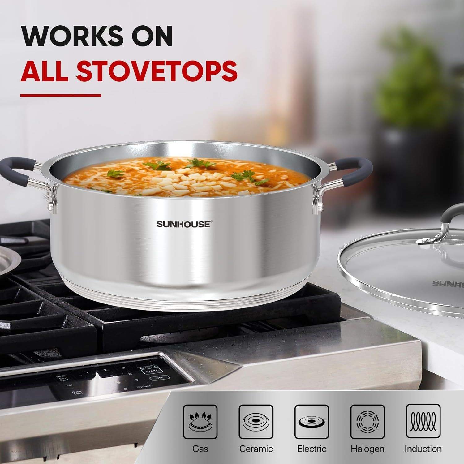 Sunhouse 55 Quarts Steamer Pot - Effortless Cooking for Healthy Meals