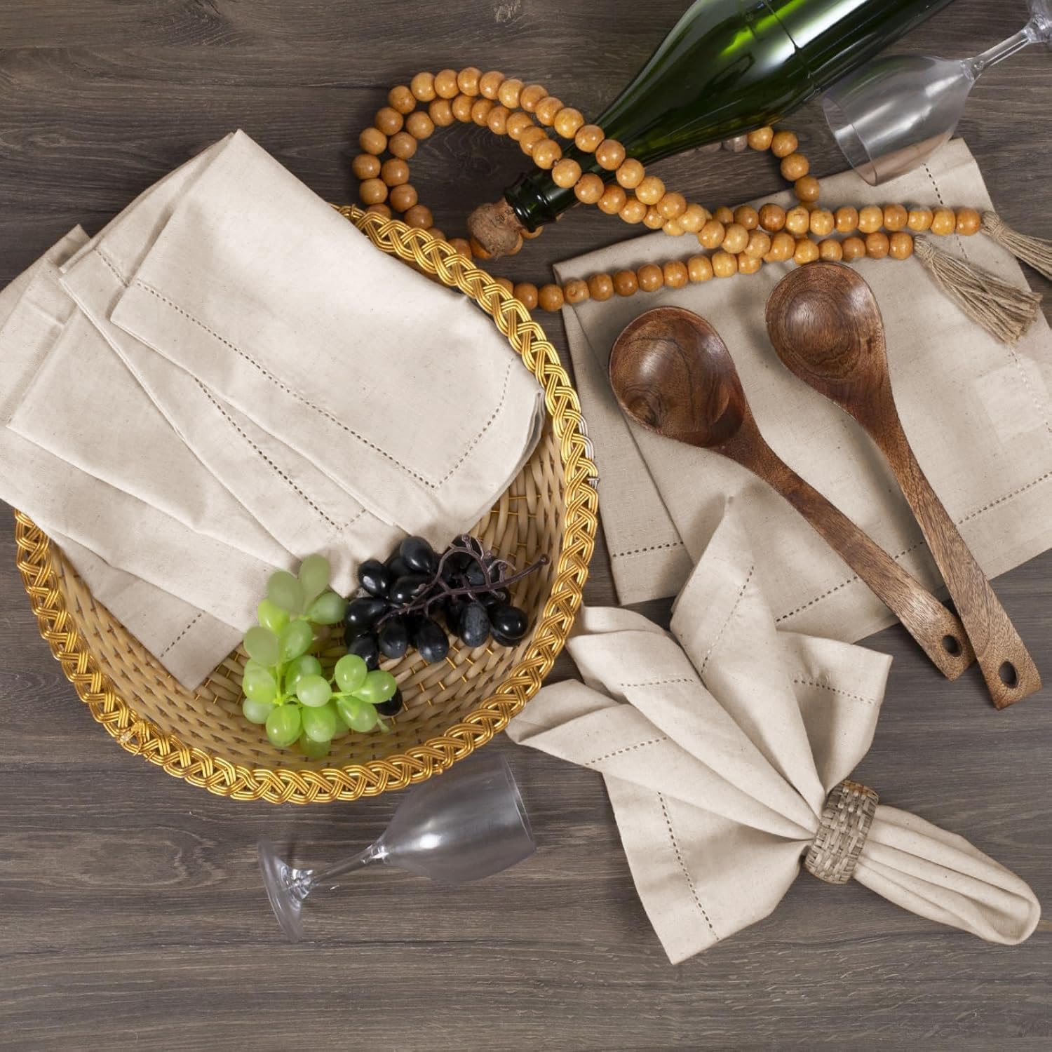 Elegant 18x18 Flax Linen Napkins Set