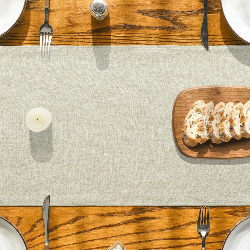 Artoid Mode Beige Table Runner Washable Kitchen Dining Decoration