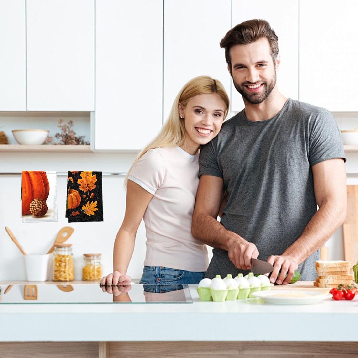 Fall-Decorated Dish Towels for Home Kitchen