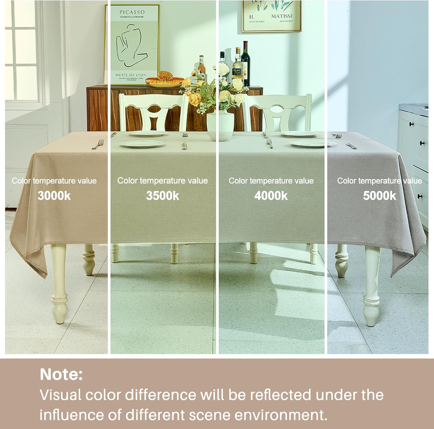 Elegant Khaki Tablecloth for Rectangle Tables