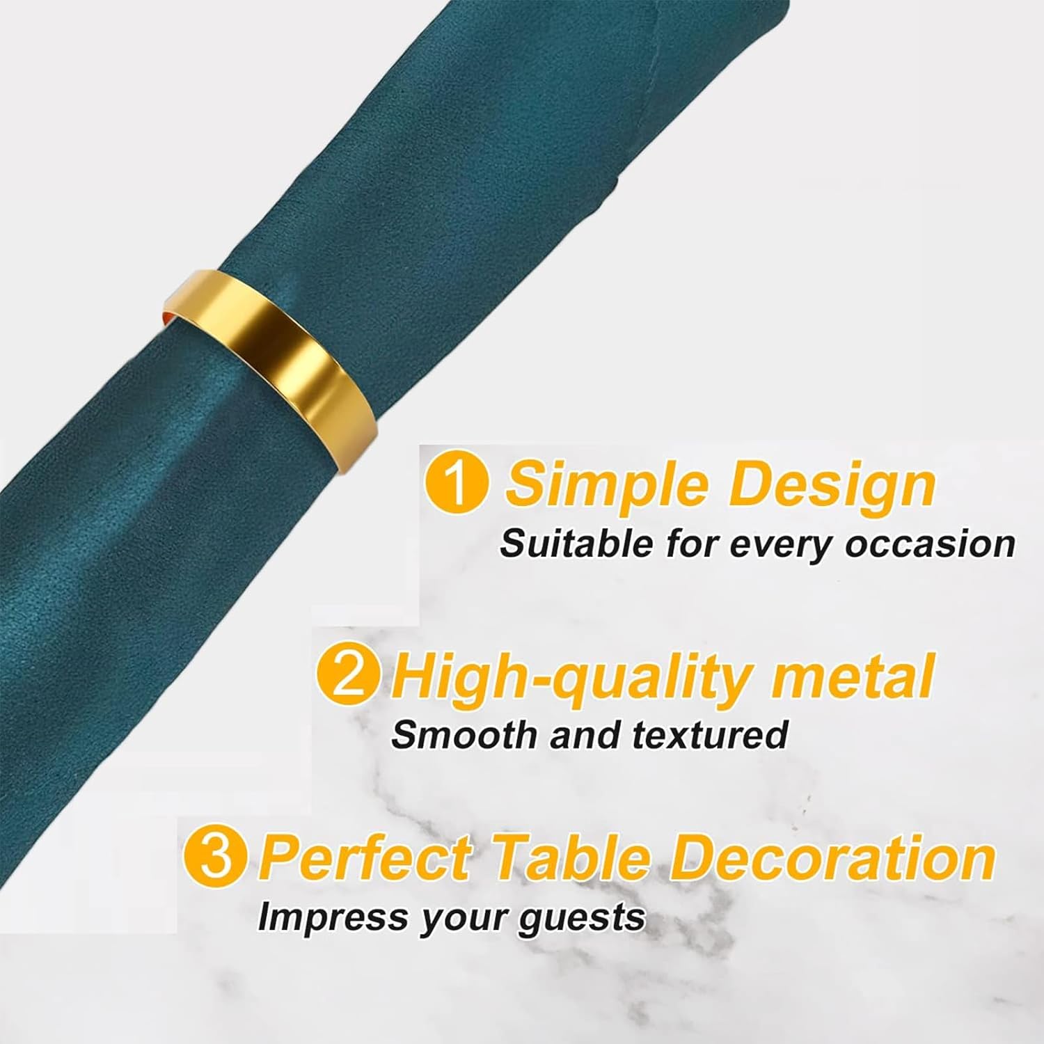 8-Piece Stainless Steel Napkin Rings Durable Elegant for Dining Special Occasions