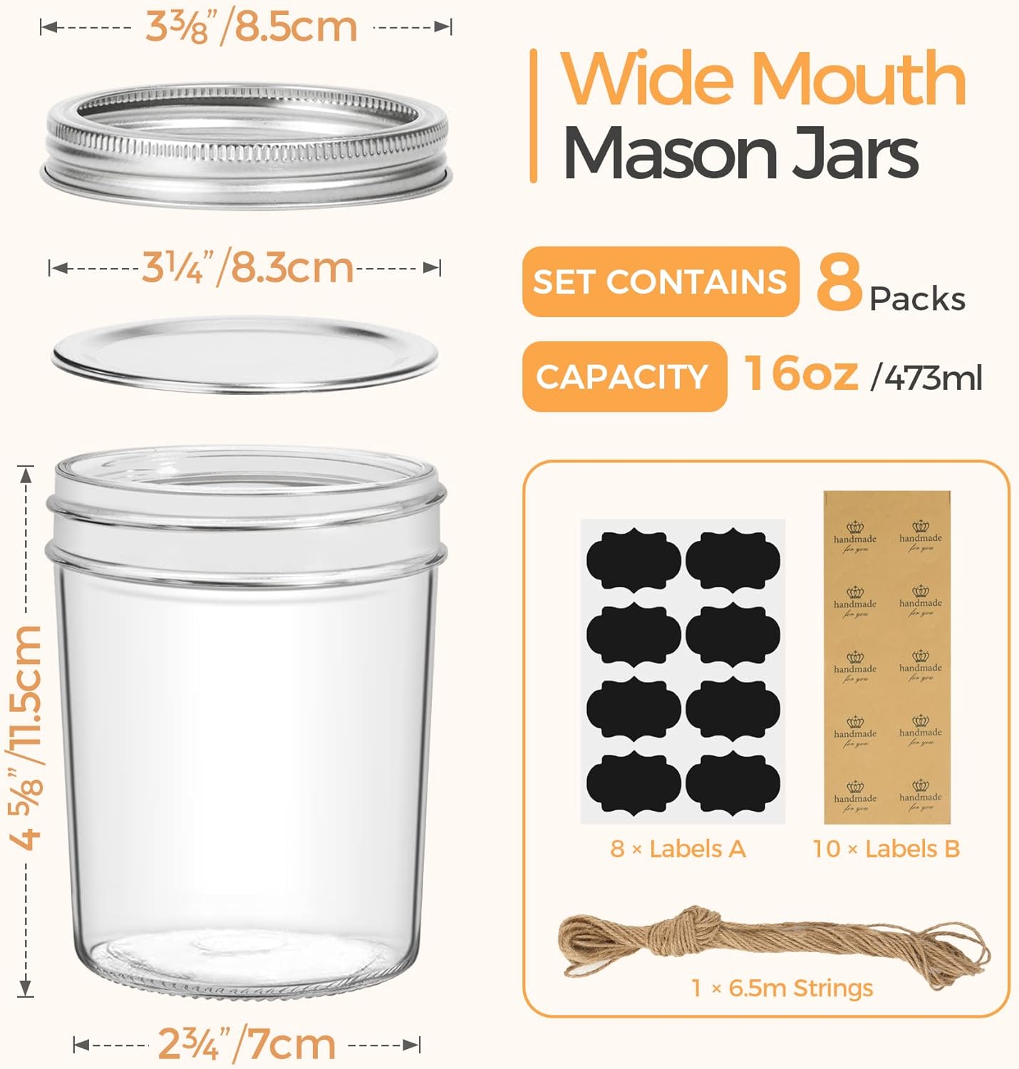 Wide Mouth Mason Jars for Preserving DIY Graduation Gifts