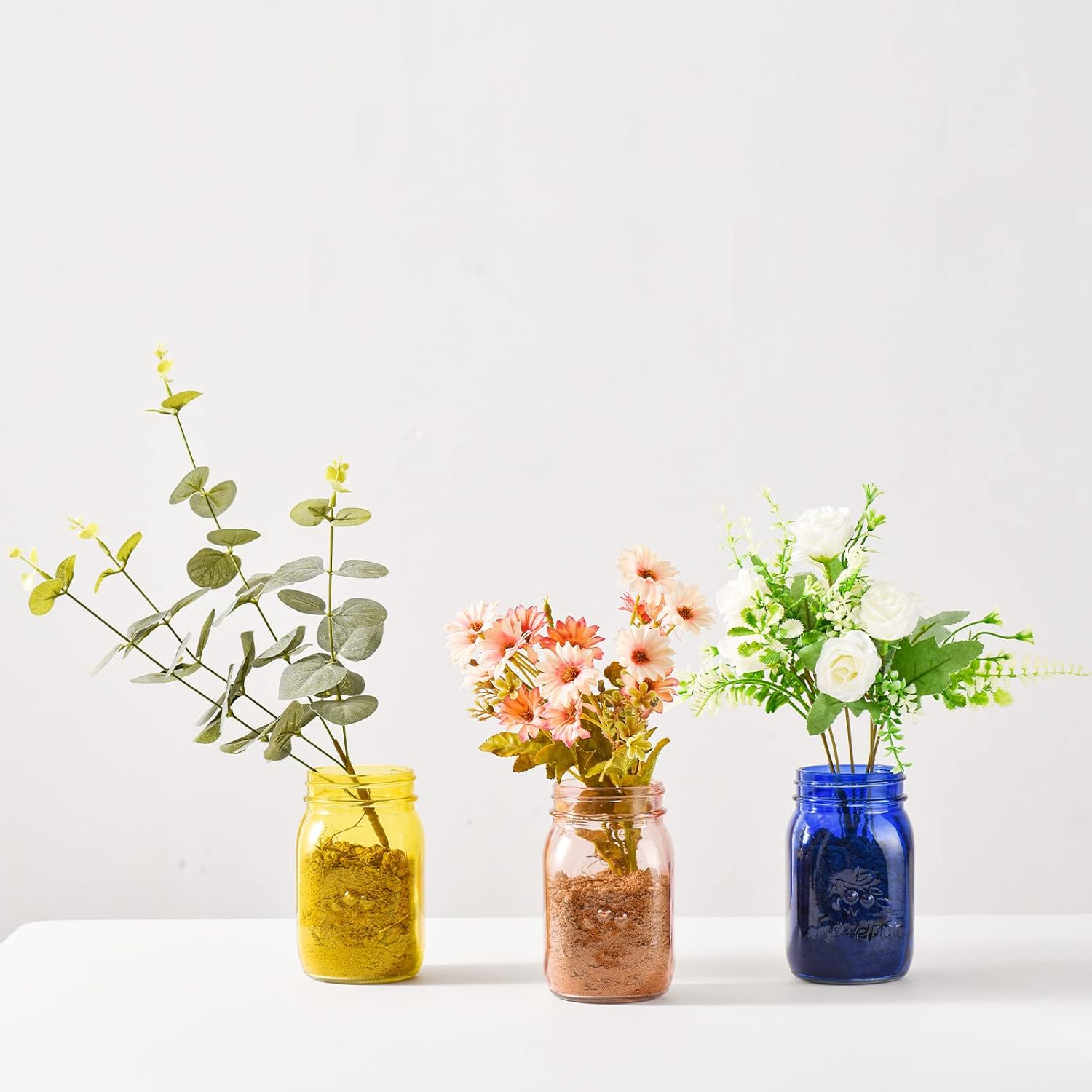 Amzcku 6-Pack Blue Mason Jars for Canning Storage