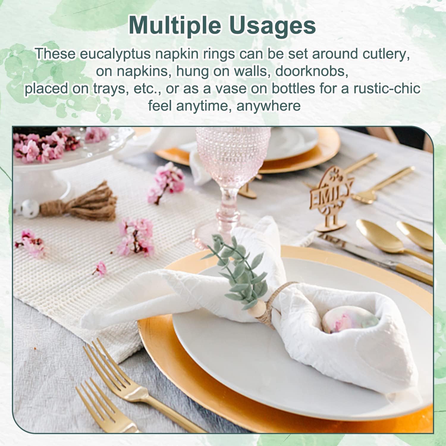 12-Count Rustic Napkin Rings Set