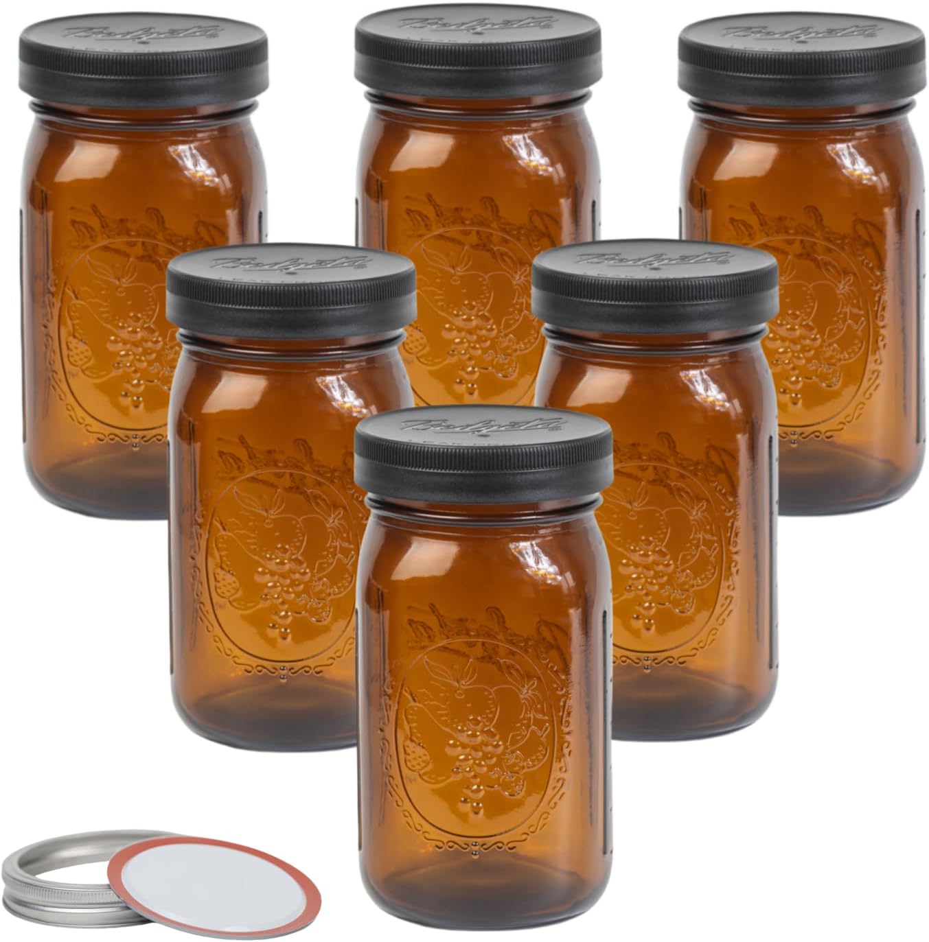 6-Pack Mason Jars Set for Preserving