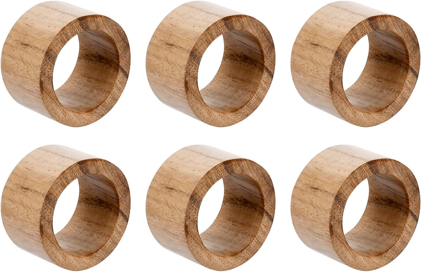 Stylish Acacia Napkin Rings Set of 6 for Weddings