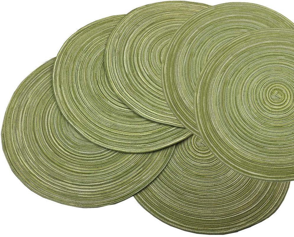 WAZAIGUR Red A Placemats Set of 6 14-inch Diameter Heat-Resistant
