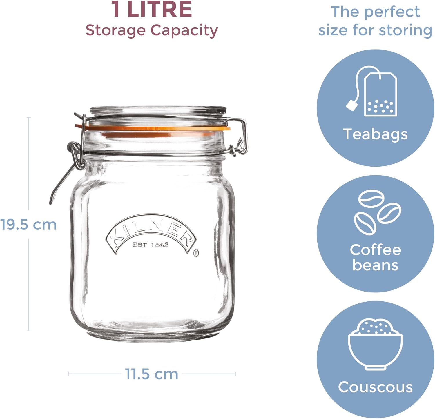 Kilner 1L Glass Jar