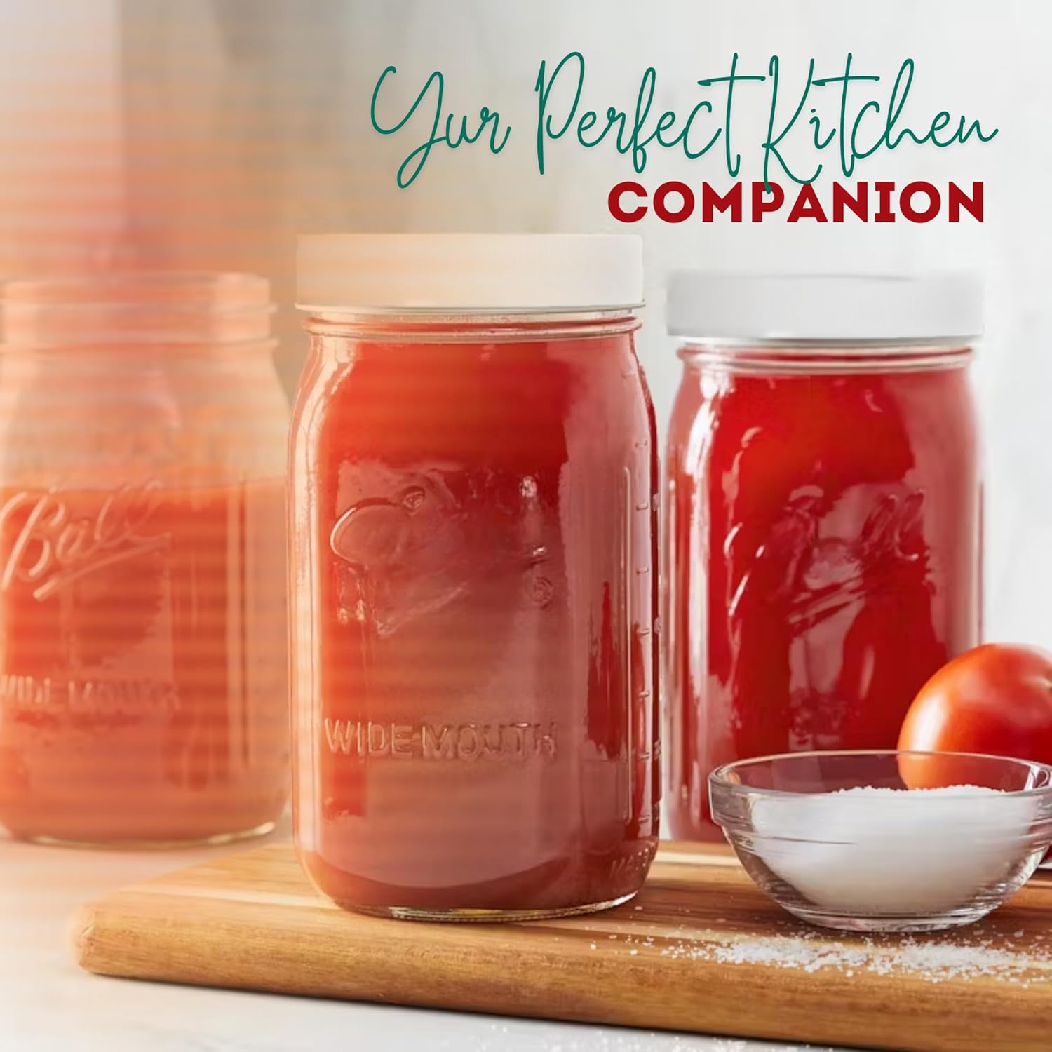 Wide Mouth Mason Jars 32 oz x2 - Preserve Your Best