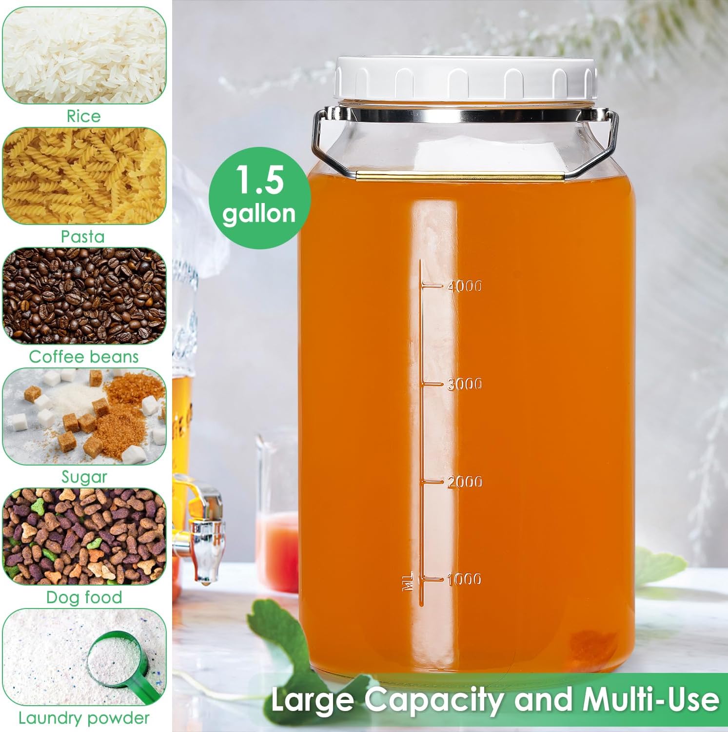 15 Gallon Glass Jar BPA Free