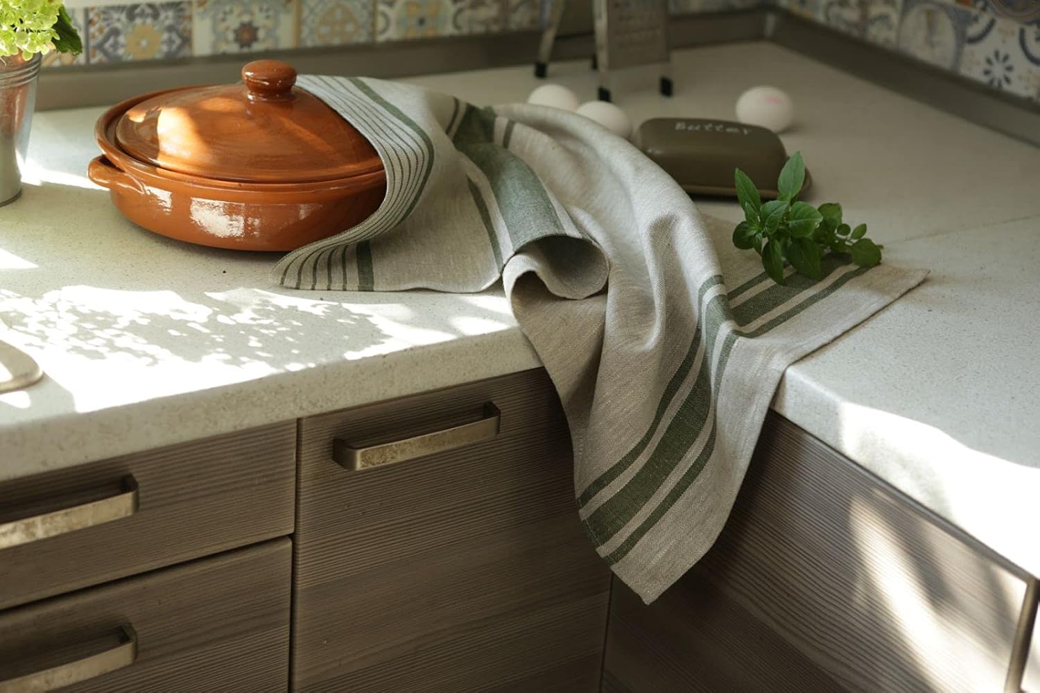 Pure Linen Kitchen Tea Towels Set of 2