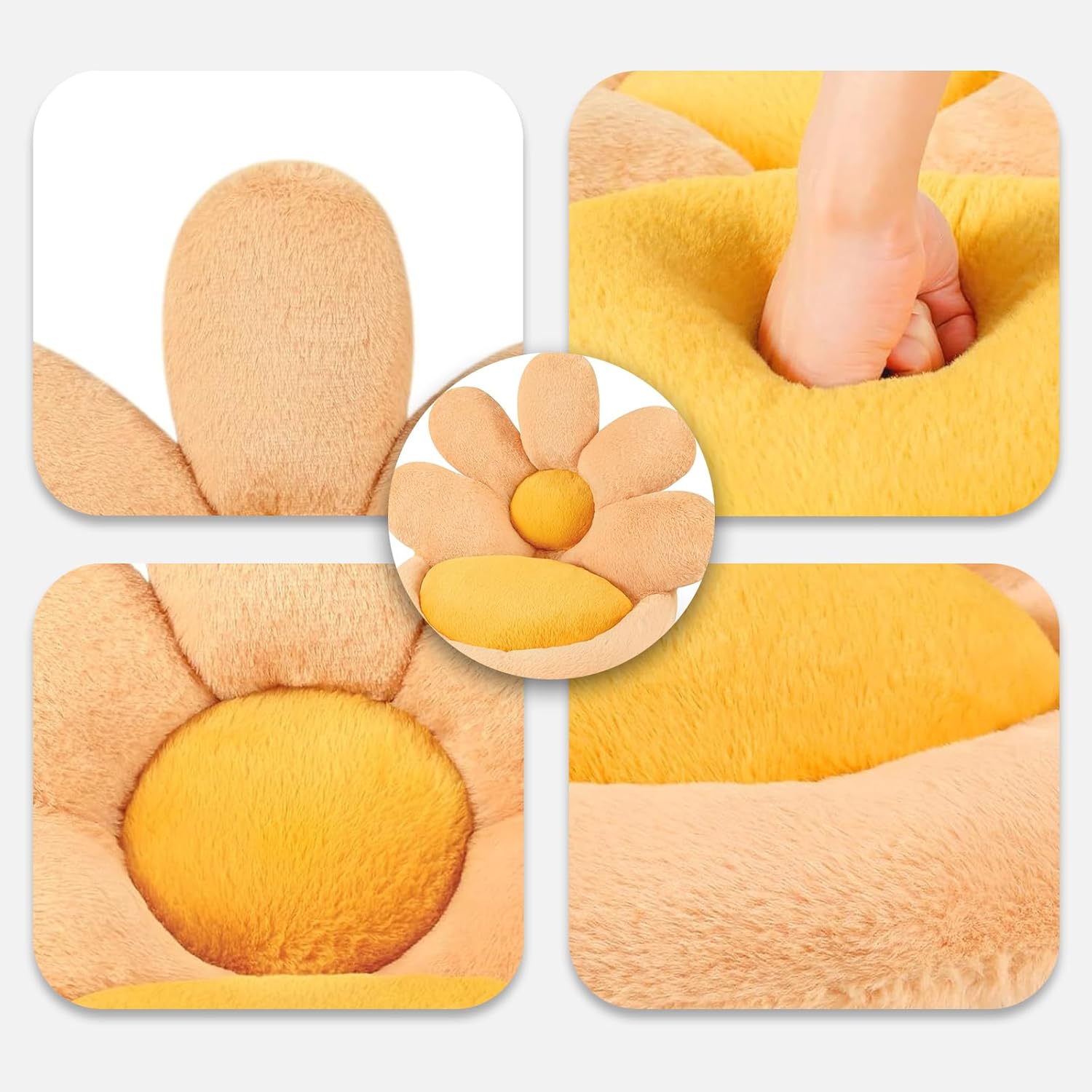 Moiitee 20x20in premium flower seat cushion with non-slip