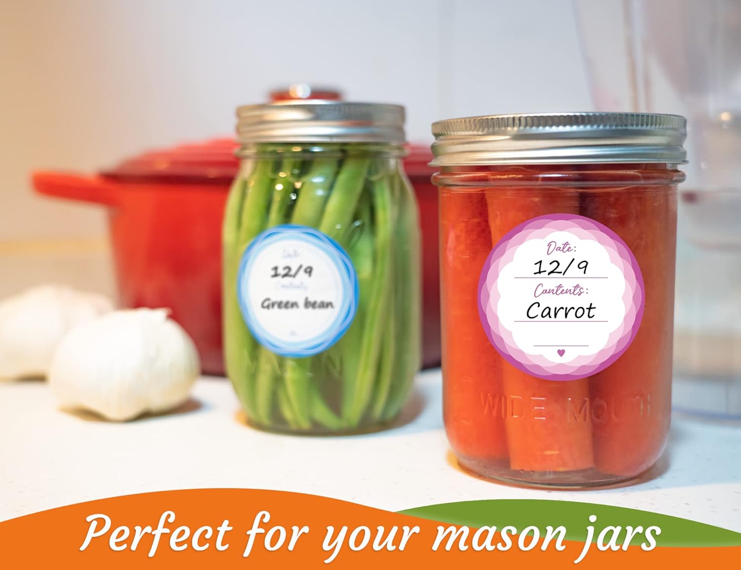 CHUBBIEE Removable Mason Jar Labels Set of 90