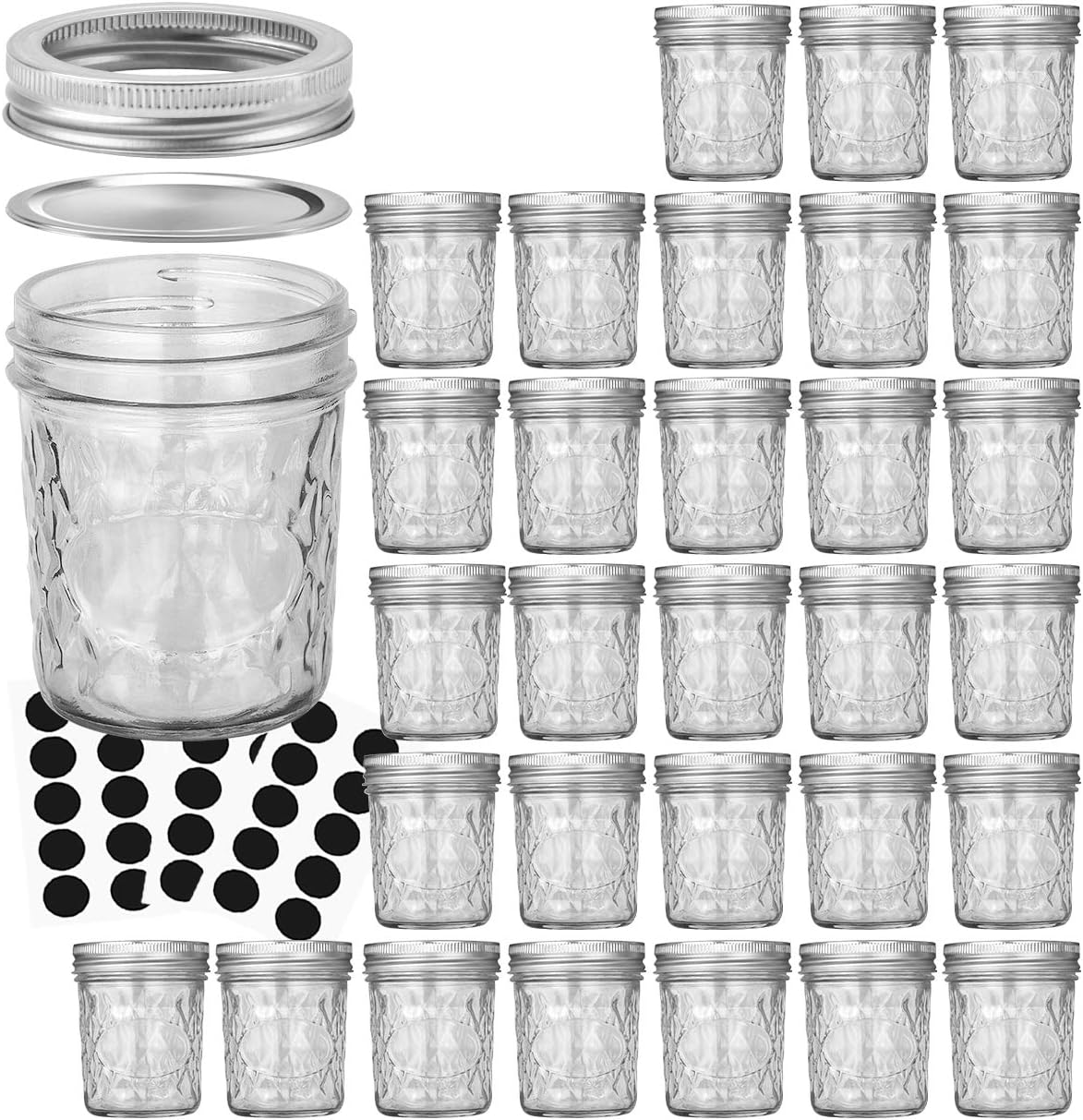 VERONES Mason Jars for Preserving Canning - 30 Pack