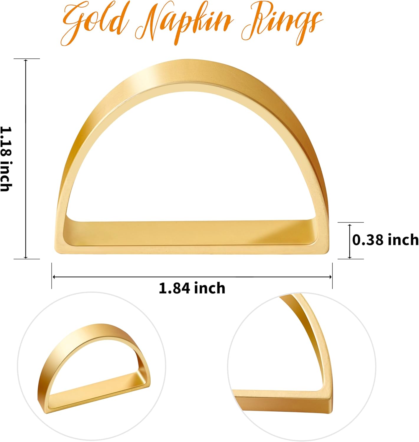 Gold Napkin Rings Set of 12