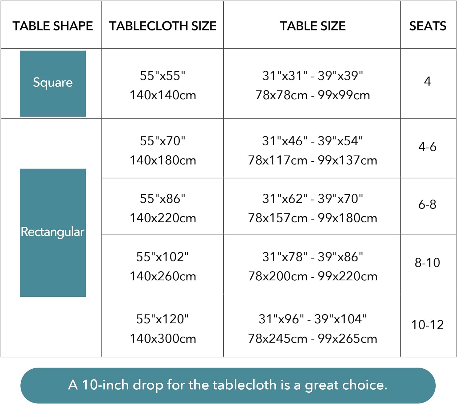 Oubonun 55x70 Beige Tablecloth
