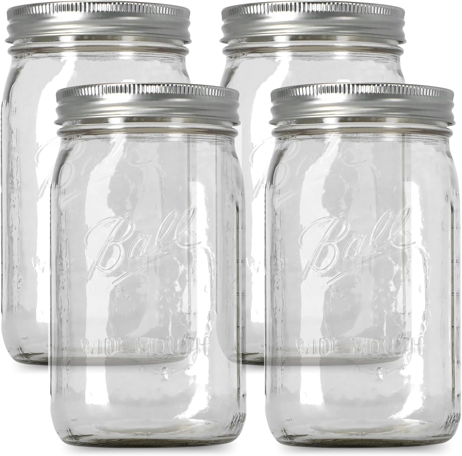 Wide-Mouth Mason Jars Set of 4 32 oz
