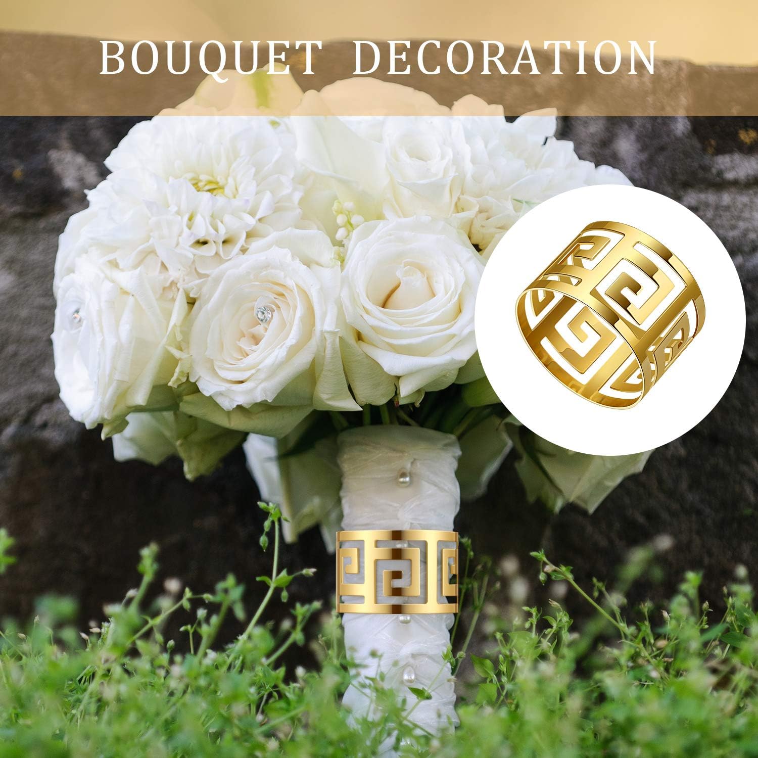96-Piece Gold Napkin Rings Set