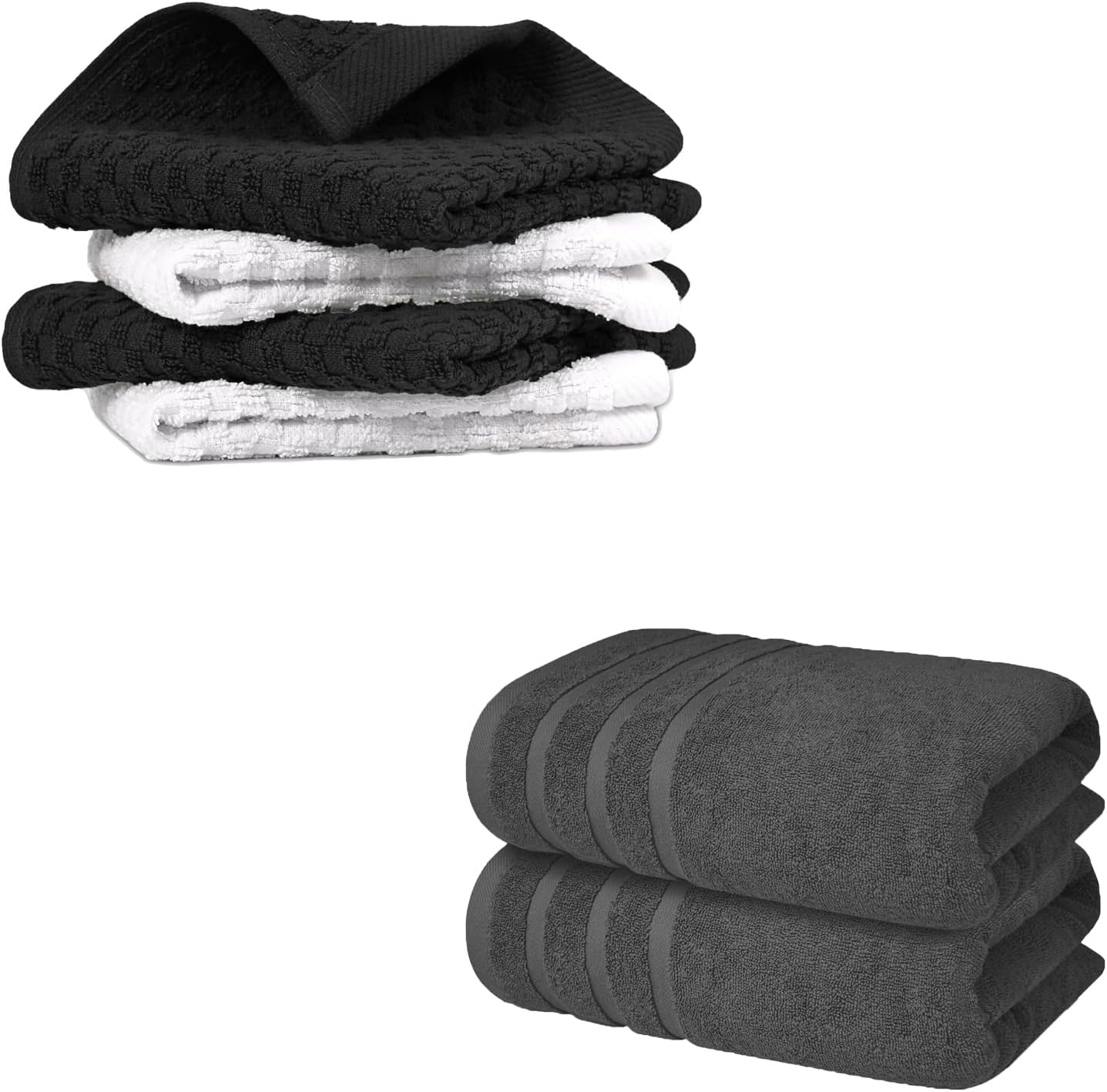 Premium Dishcloth Set - Black 100 Cotton