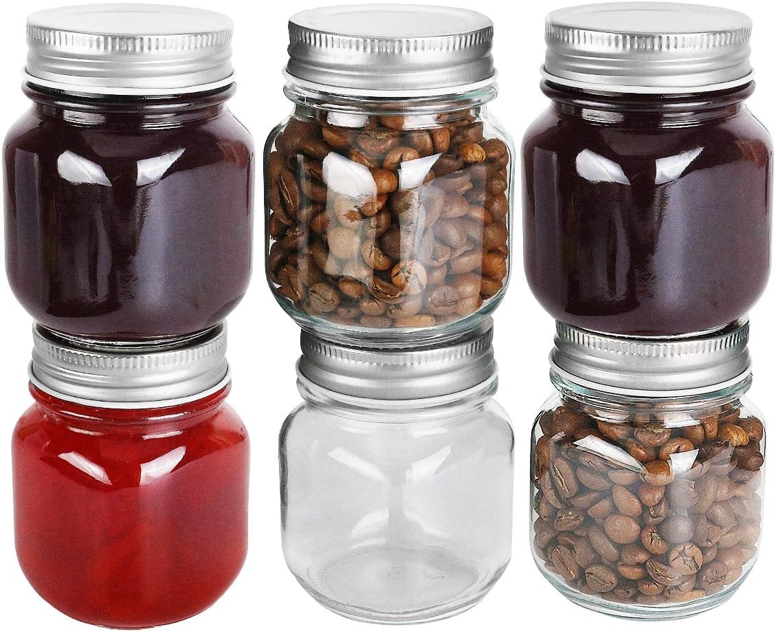 Elegant 4-Ounce Mason Jars with Silver Lids for DIY Canning