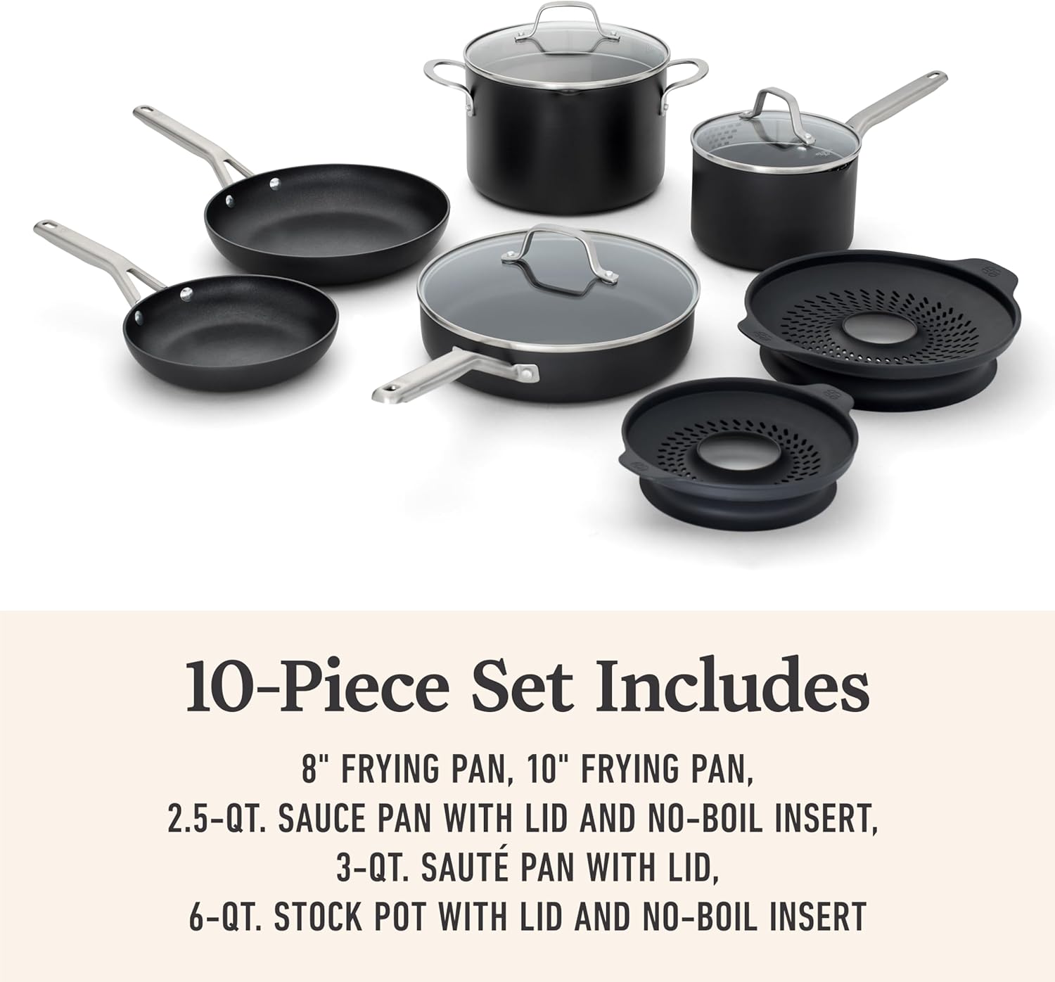 Calphalon Hard-Anodized Nonstick 10-Piece Cookware Set