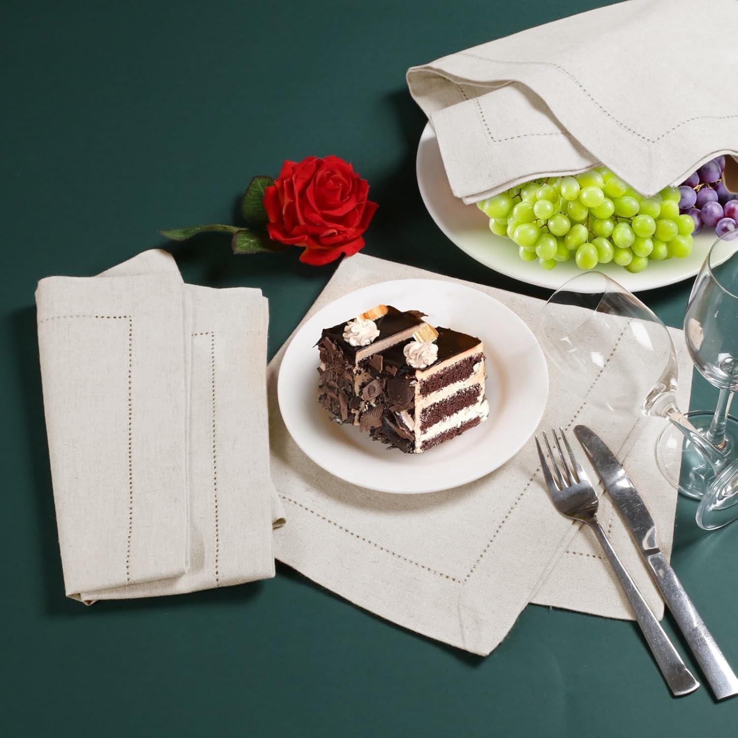 Elegant 18x18 Flax Linen Napkins Set