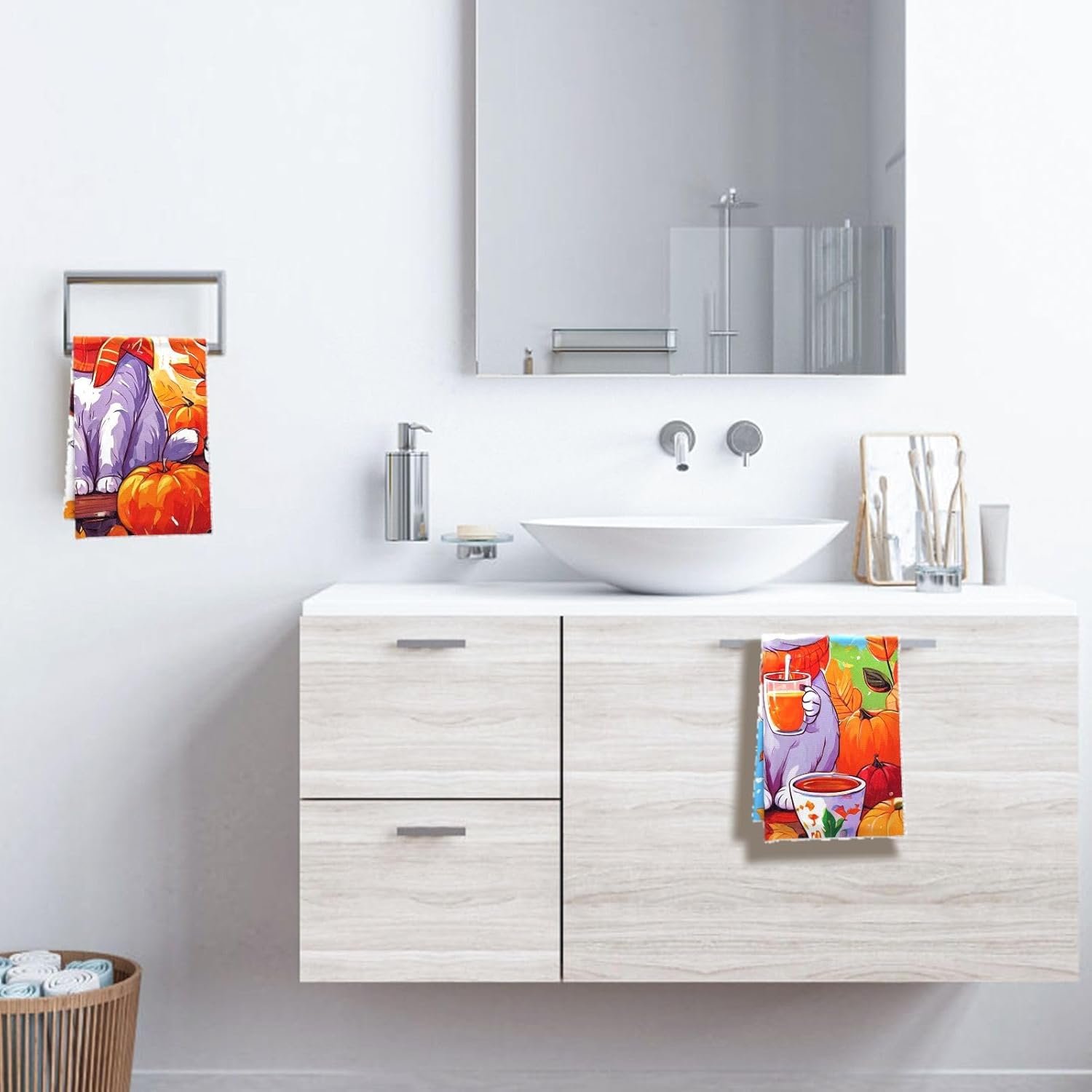 Oeught Autumn Themed Kitchen Towel Set 4Pcs 1