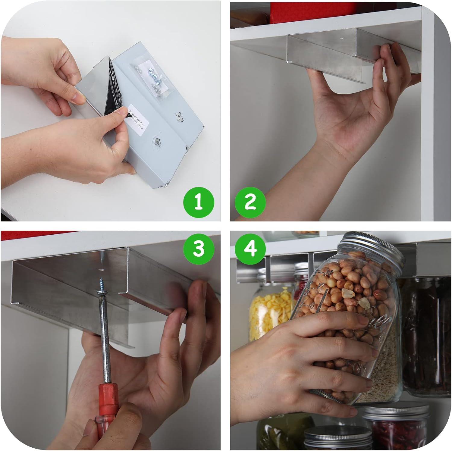 Mason Jar Organizer Holder Aluminum Alloy for Storage