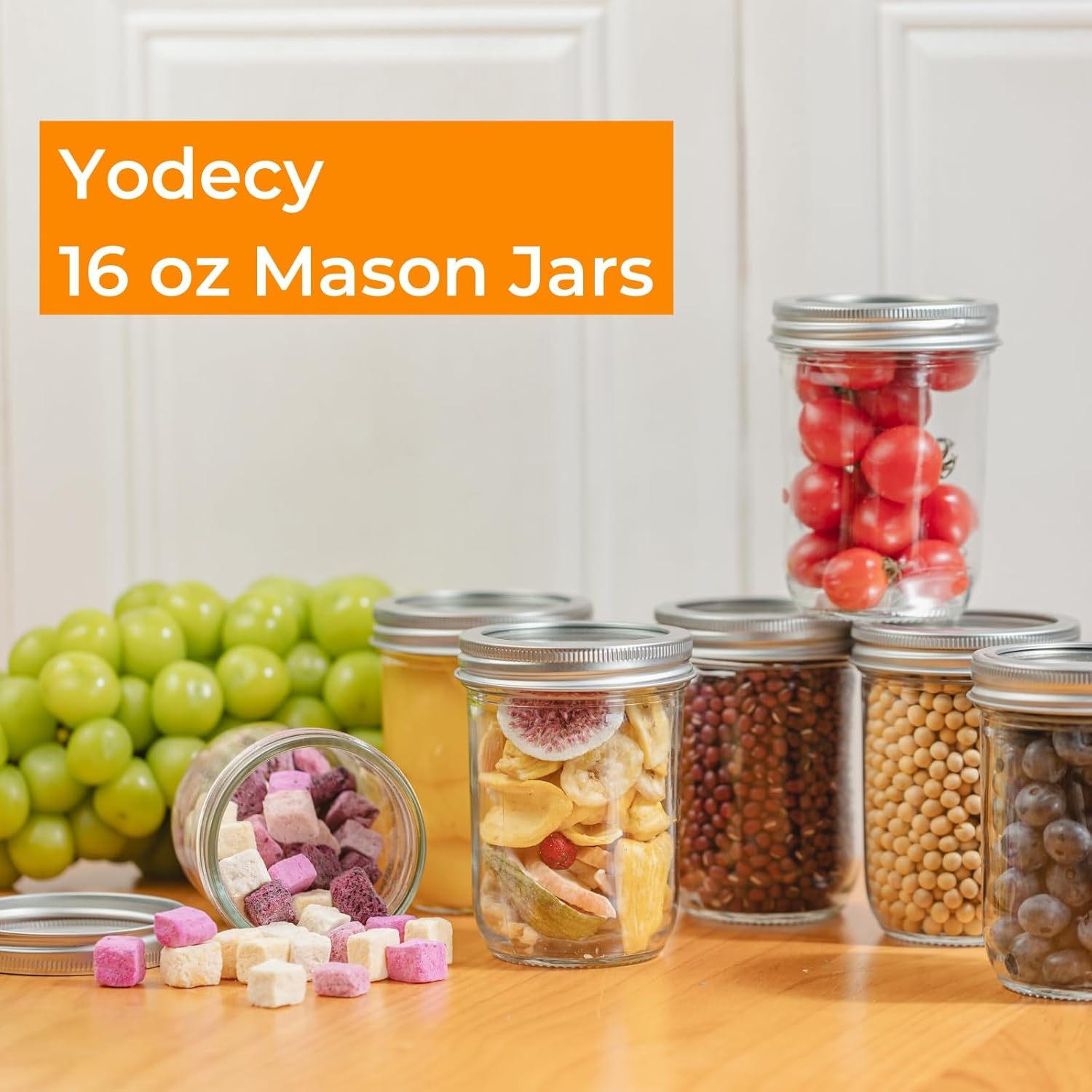 Yodecy Mason Jars 12Pack 16 oz