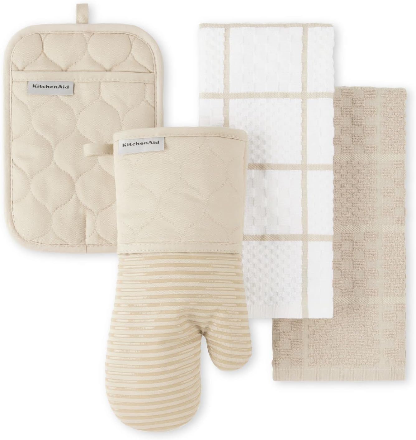 Quilted Kitchen Towels Oven Mitt 4-Pack Set