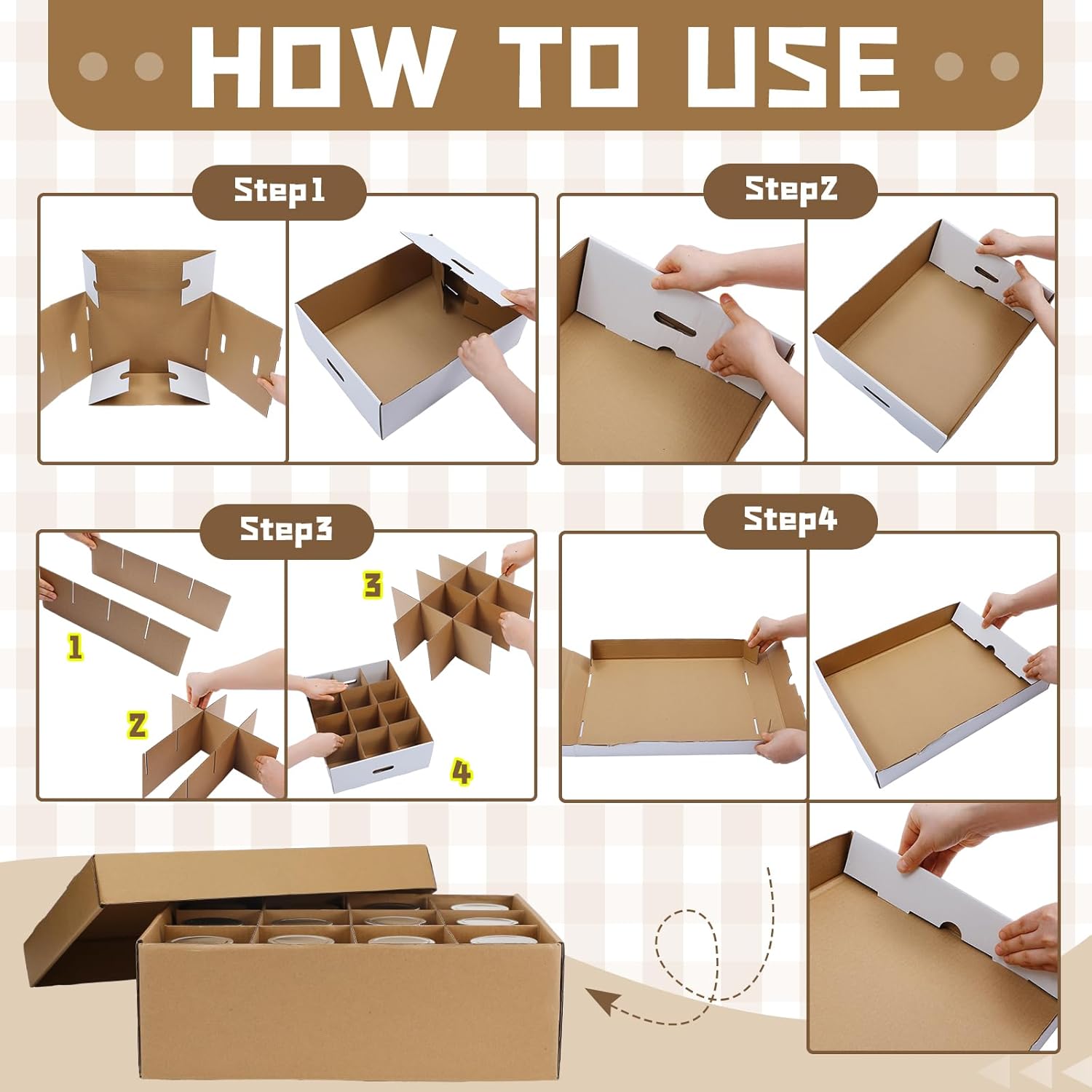 6-Piece Stackable Mason Jar Storage Box