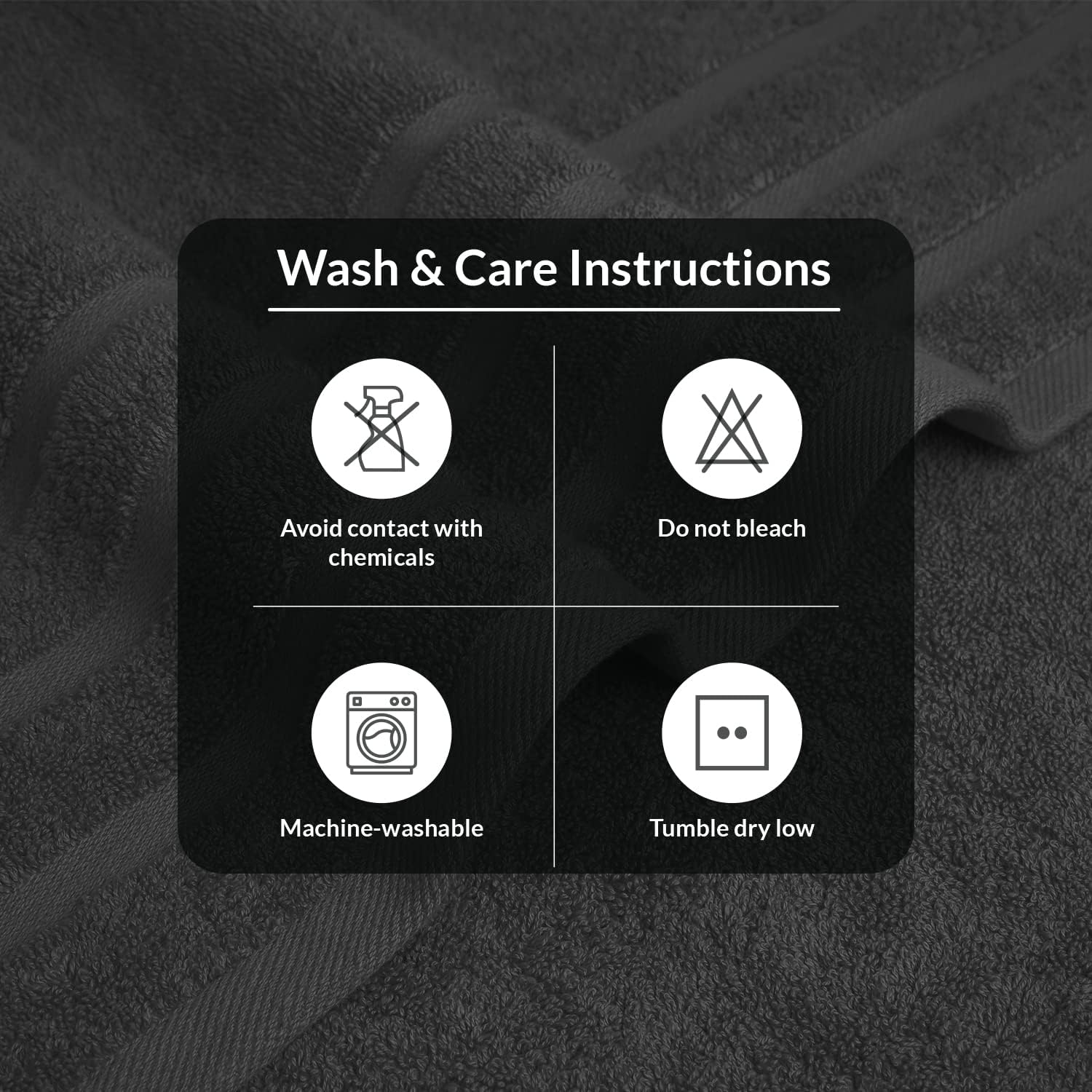 Premium Dishcloth Set - Black 100 Cotton