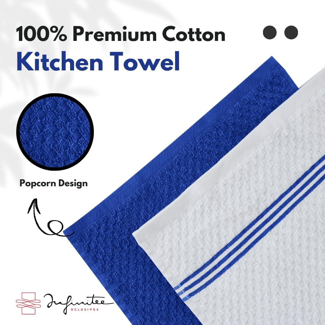 Premium 100 Cotton Kitchen Towels - Ultra Soft Absorbent 15x25 Inch Dish Towels