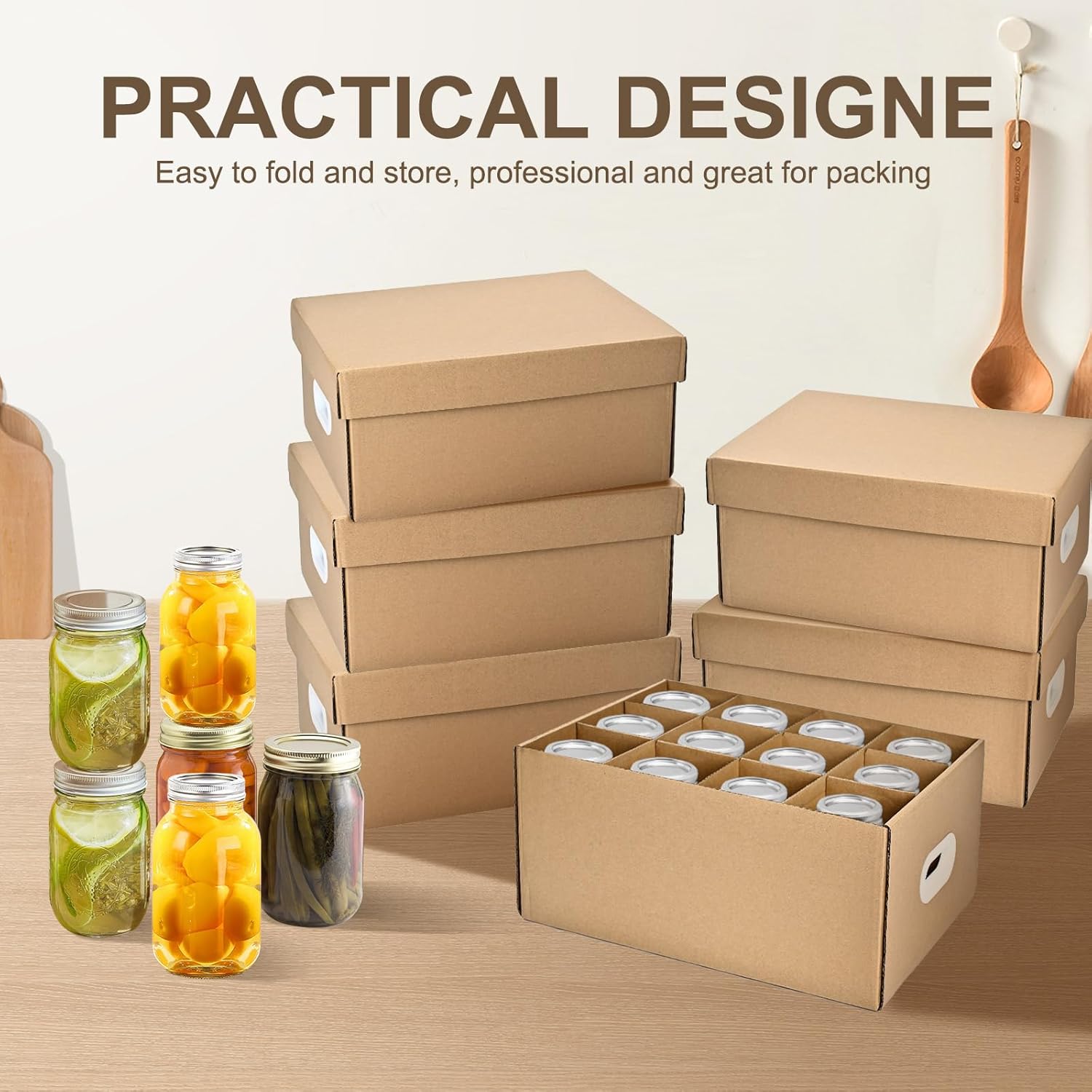 Mason Jar Storage Boxes 6 Pc