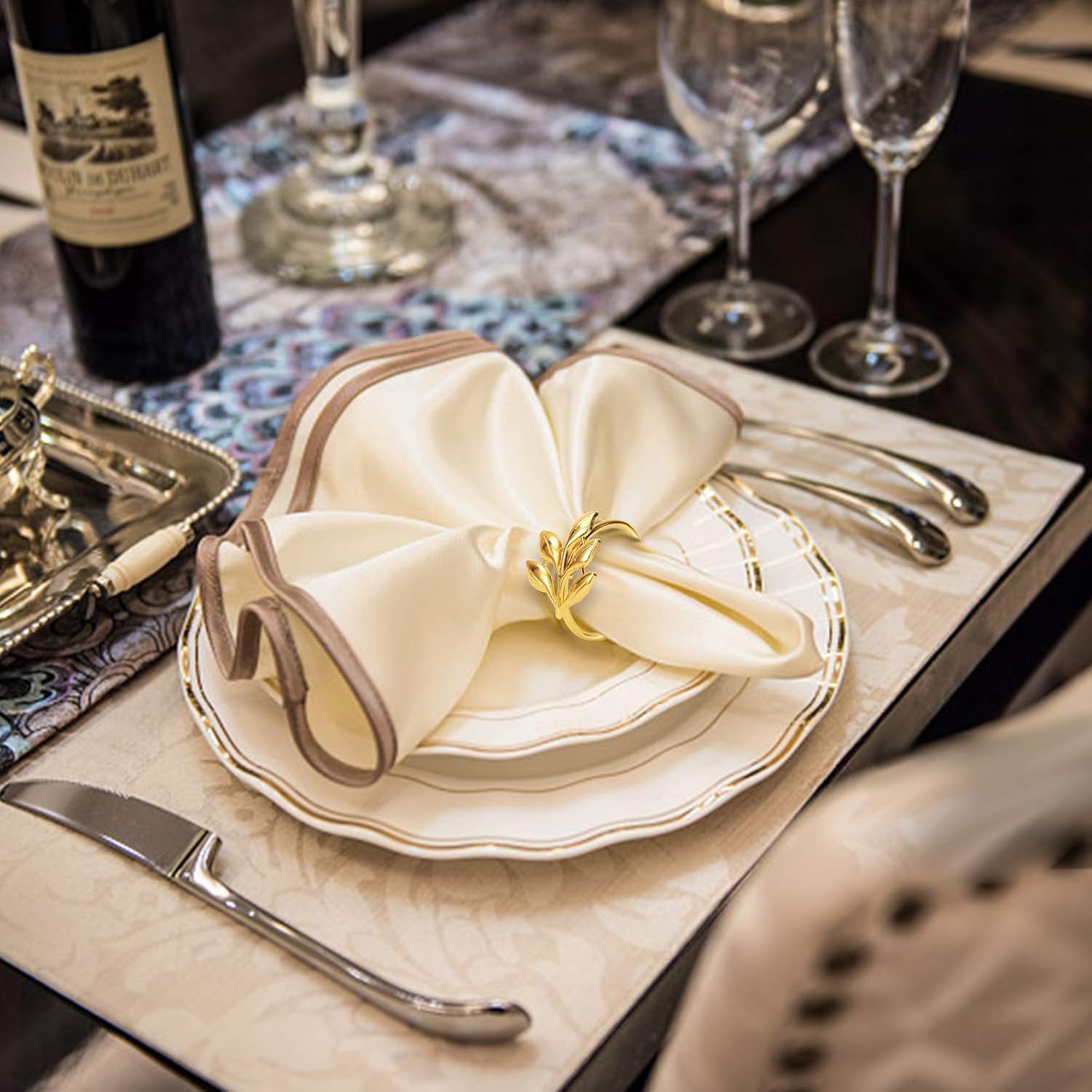 KPOSIYA Metal Napkin Rings Set