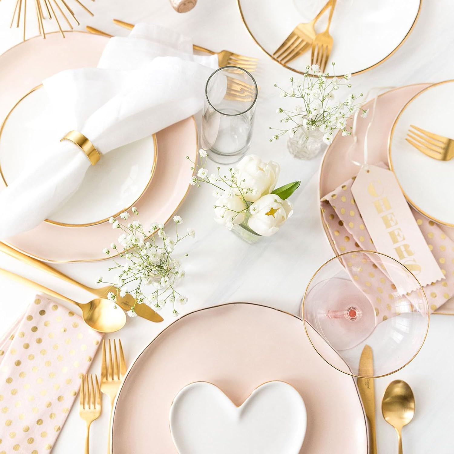 Set of 4 Gold Napkin Rings for Weddings and Parties