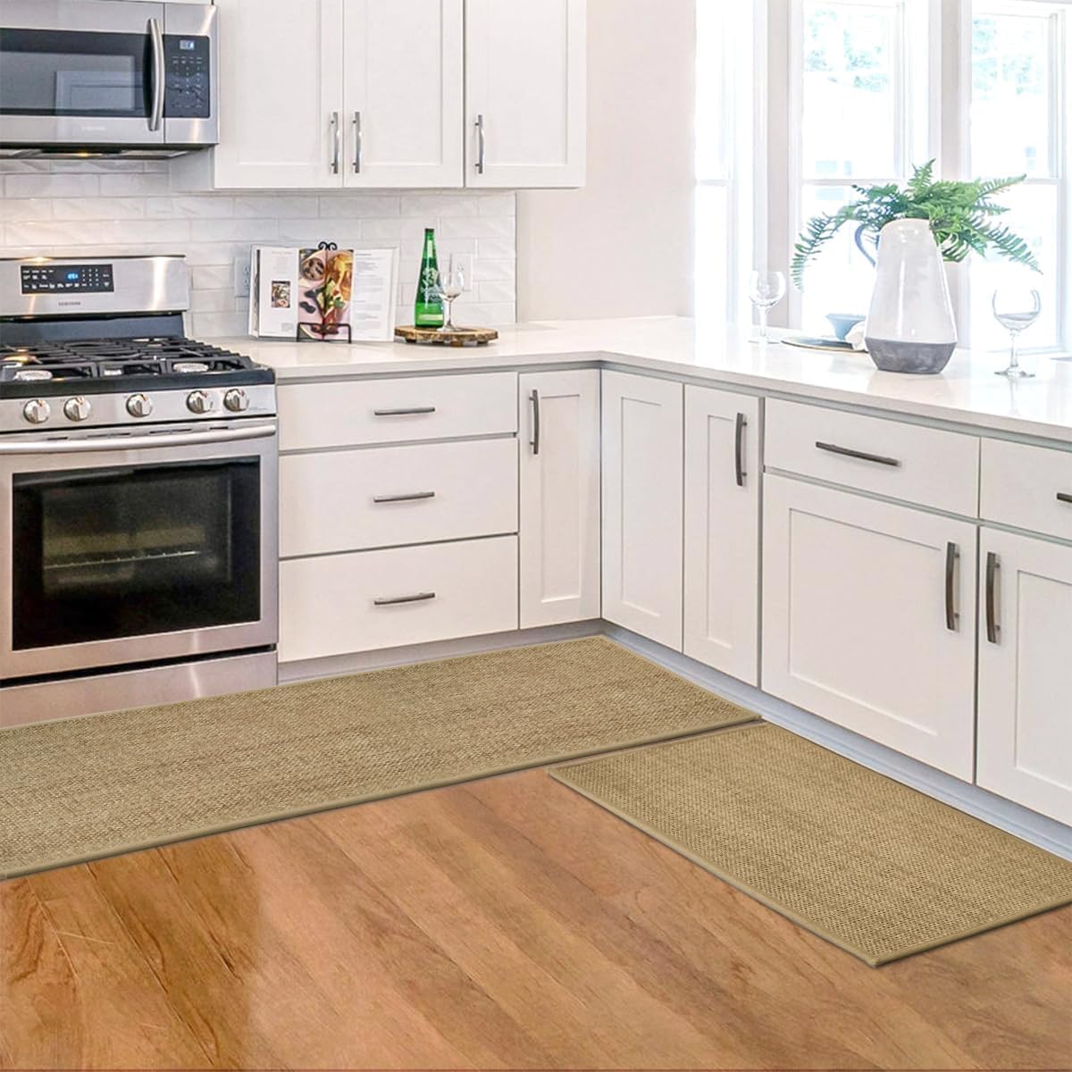 Artoid Mode Washable Non-Slip Kitchen Rugs Set of 2