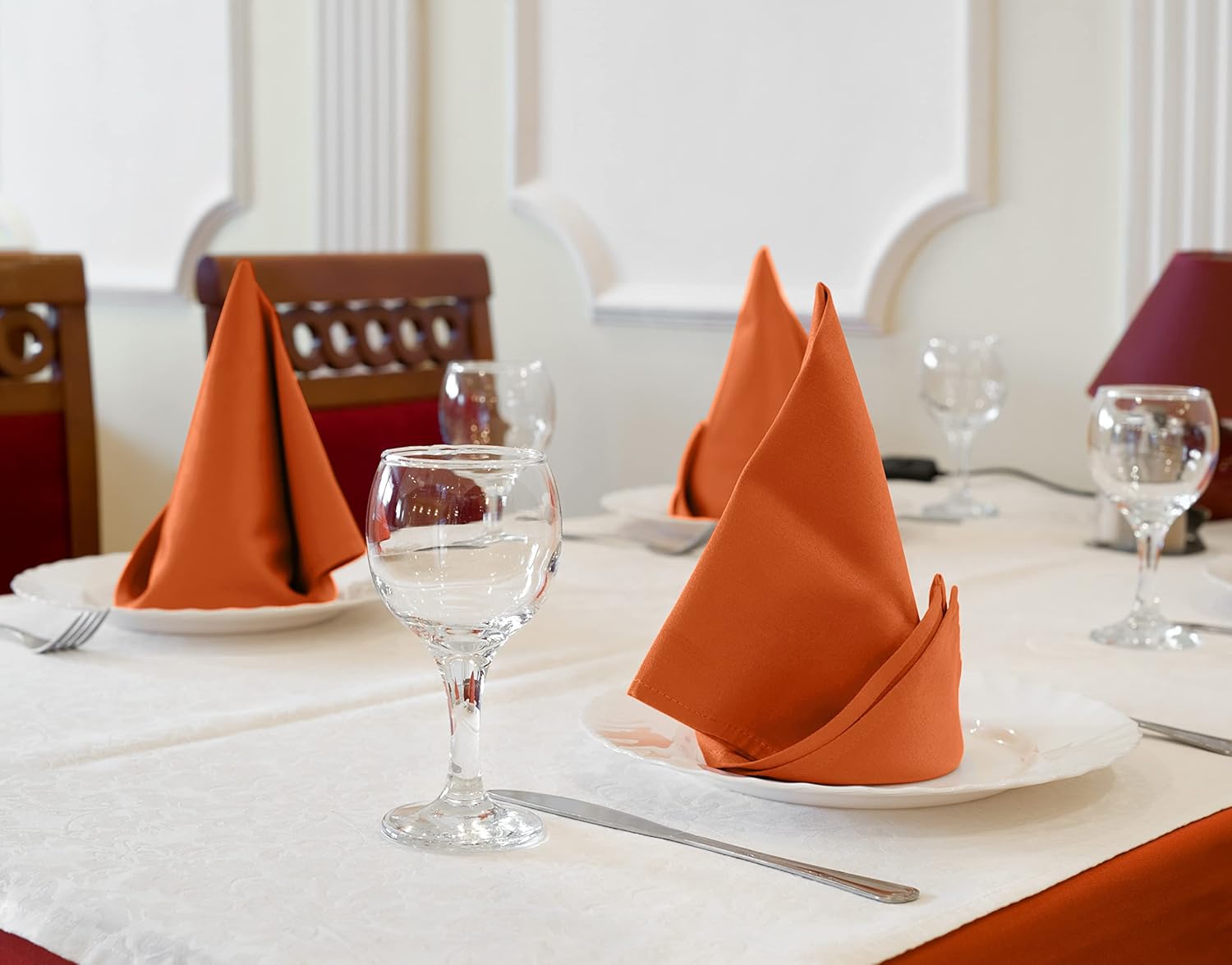 Utopia Kitchen Orange Cloth Napkins 12-Pack